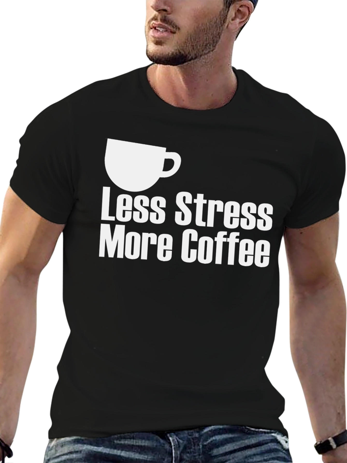 Less Stress More Coffee Graphic T-Shirt
