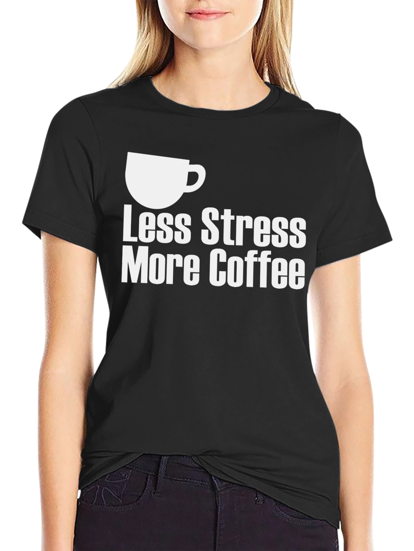 Less Stress More Coffee Graphic T-Shirt