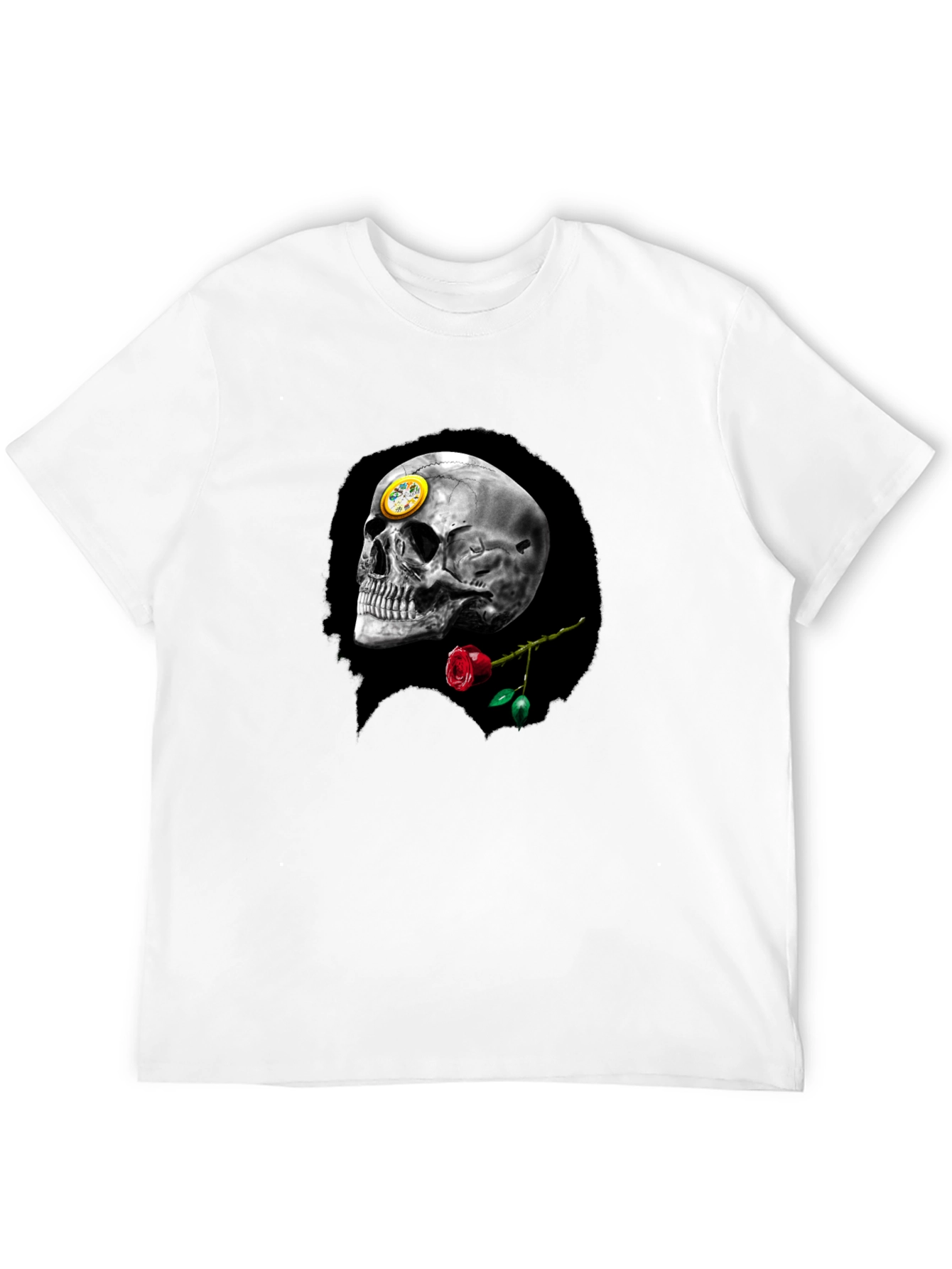 Skull & Rose Graphic Tee - Black