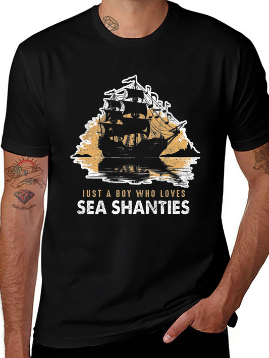 Sea Shanties Graphic Tee - Pirate Ship T-Shirt