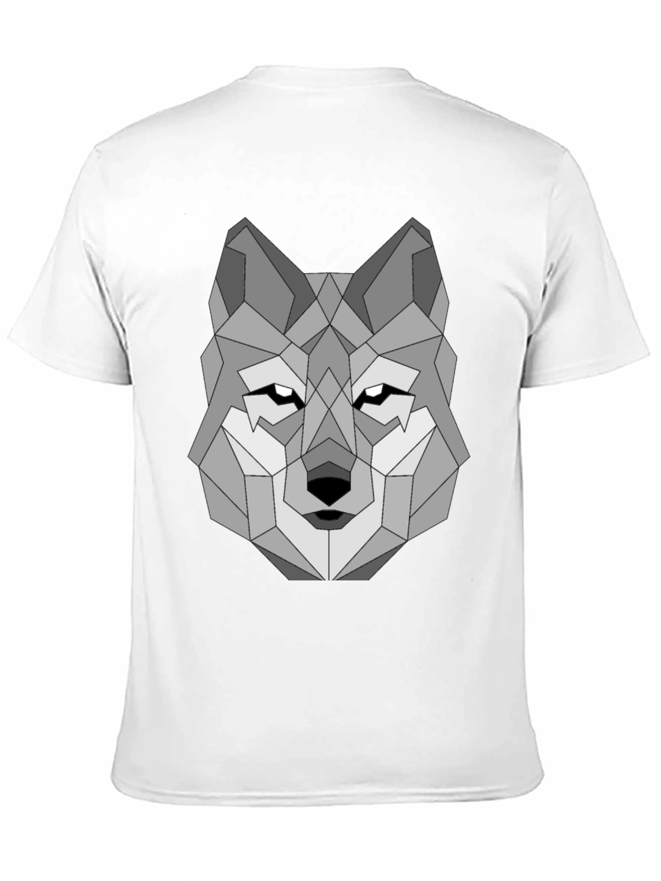 Geometric Wolf Graphic Tee - Black