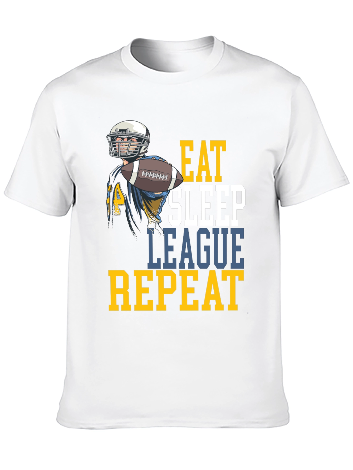Eat Sleep League Repeat Football T-Shirt