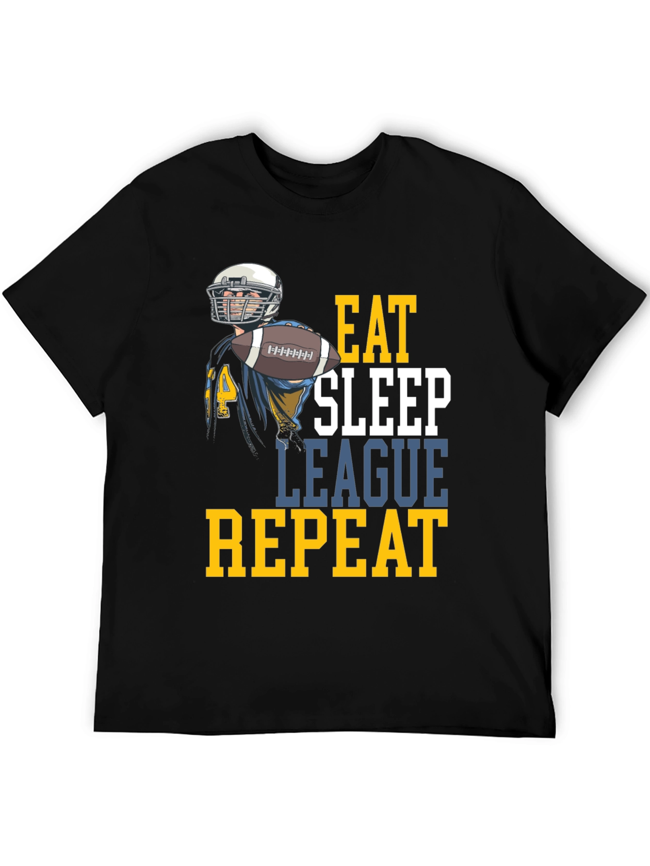 Eat Sleep League Repeat Football T-Shirt