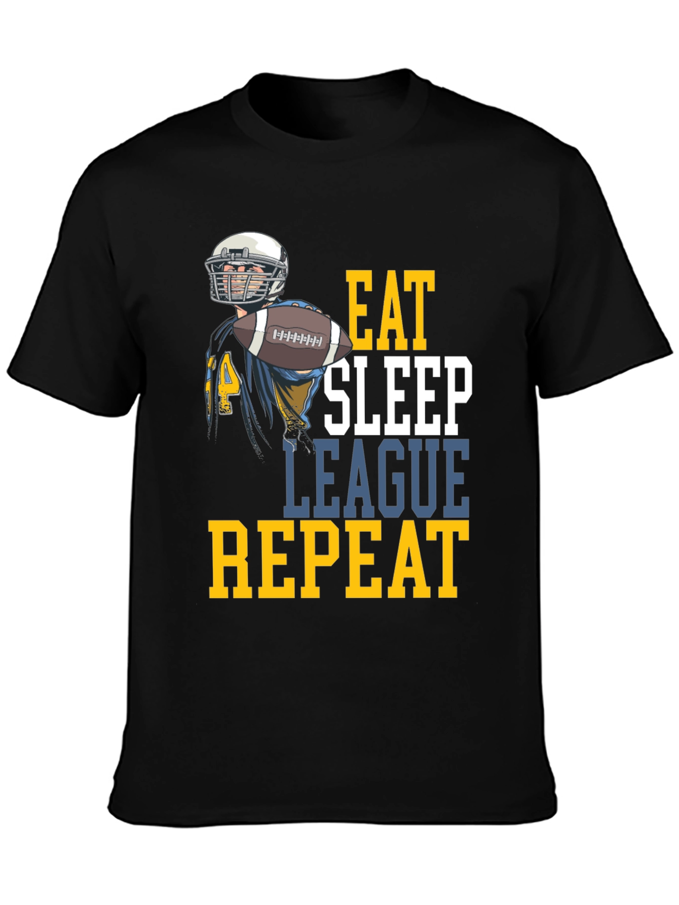 Eat Sleep League Repeat Football T-Shirt