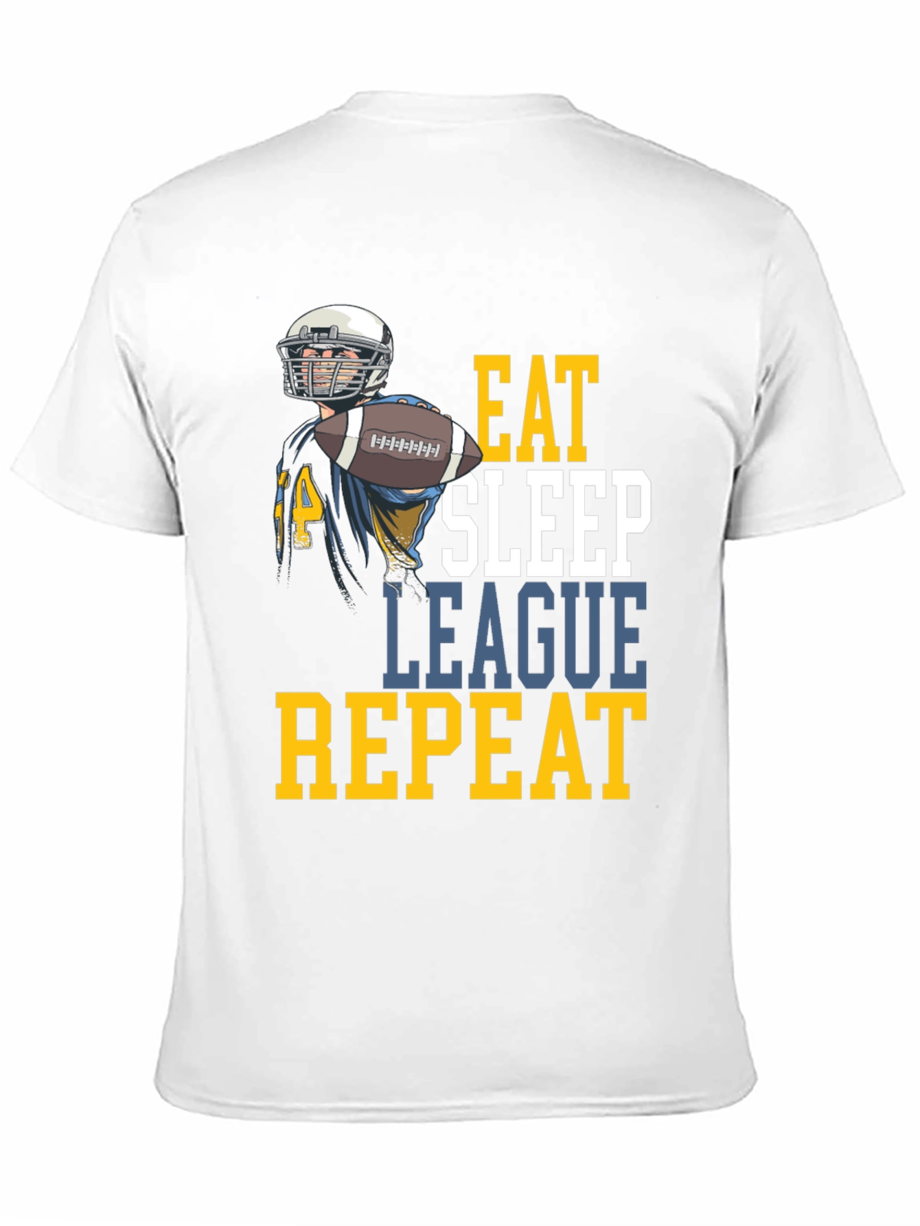 Eat Sleep League Repeat Football T-Shirt