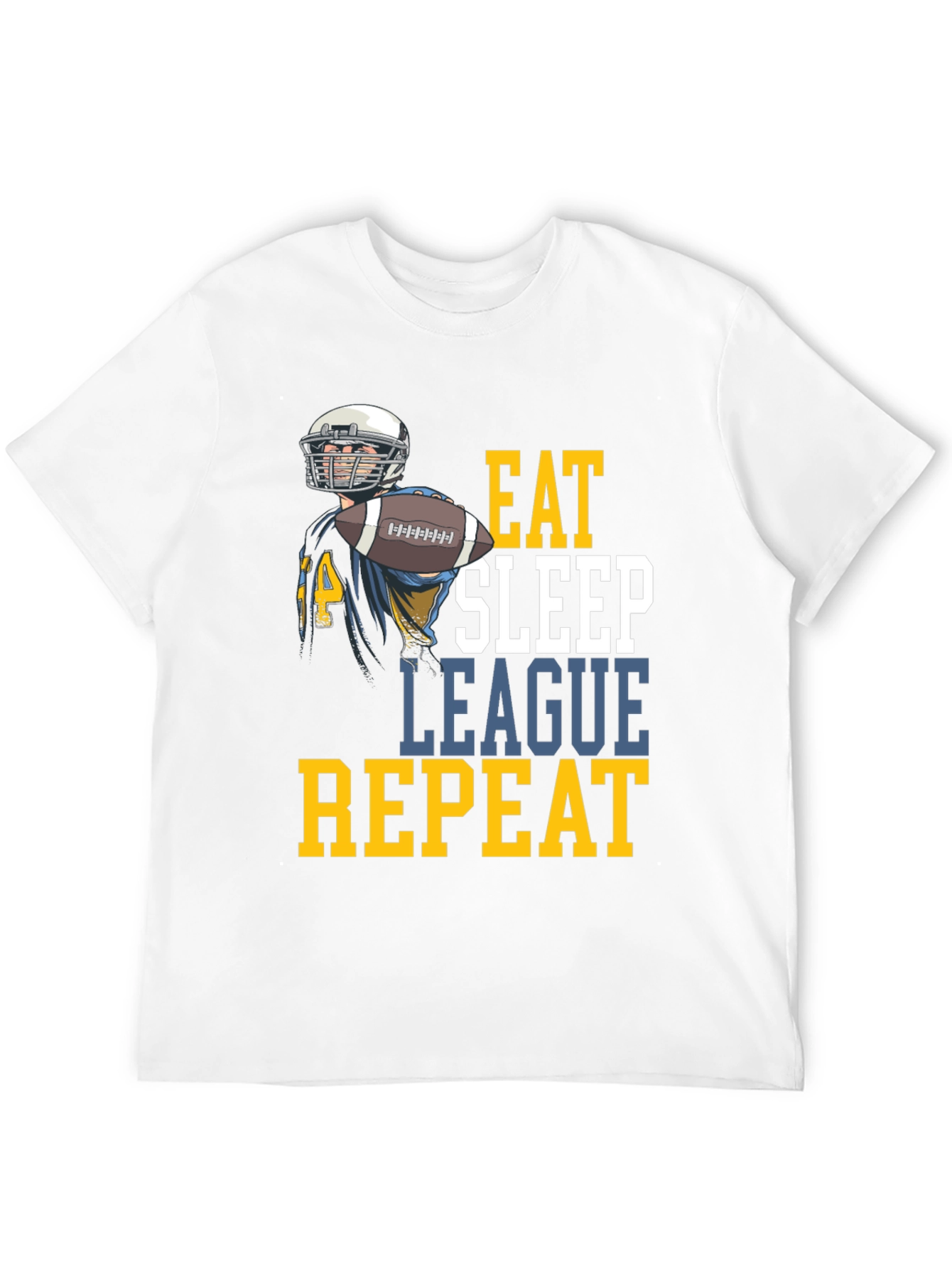 Eat Sleep League Repeat Football T-Shirt