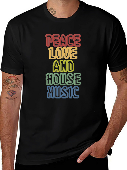 Peace Love House Music Graphic Tee