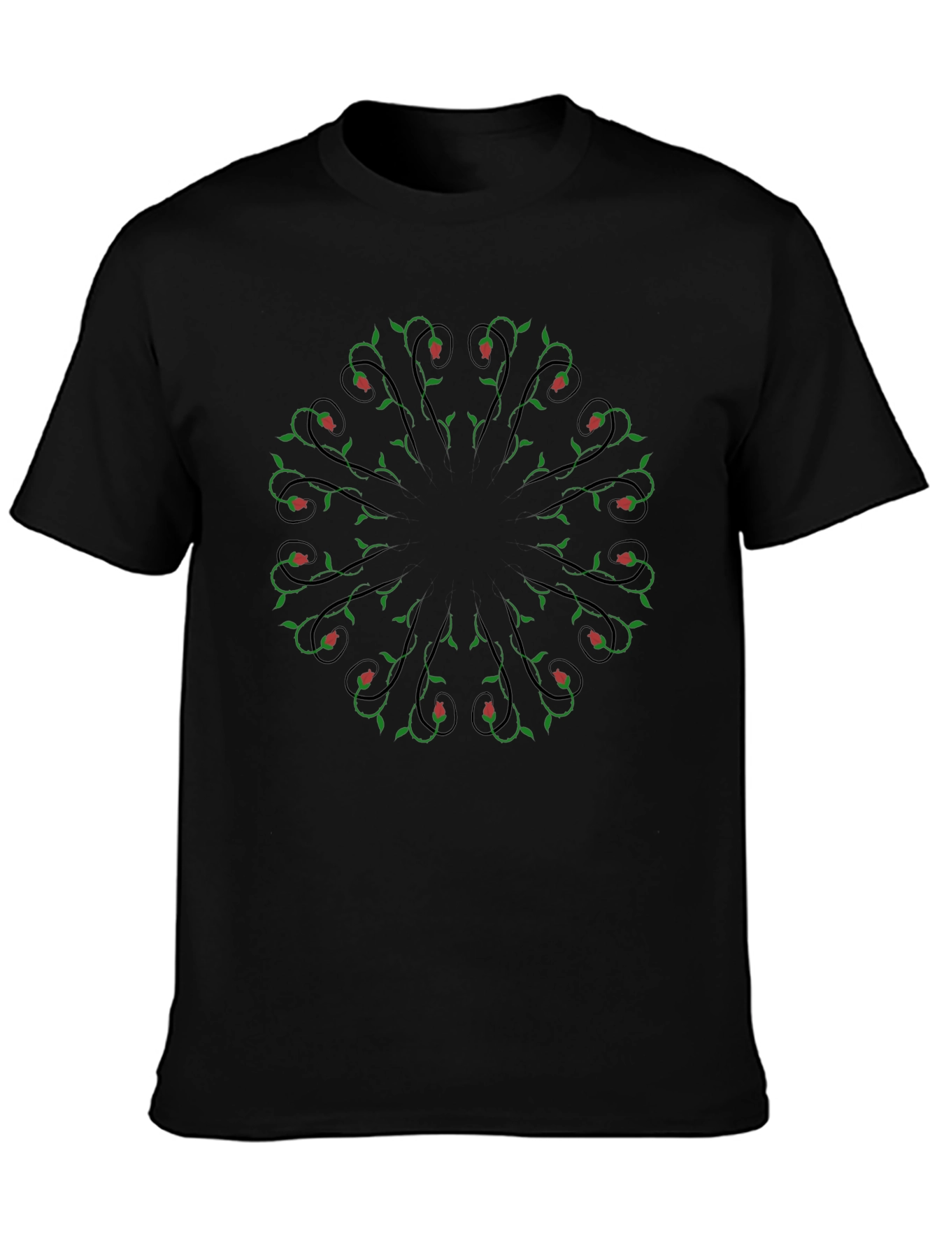 Rose Vines Black Graphic Tee