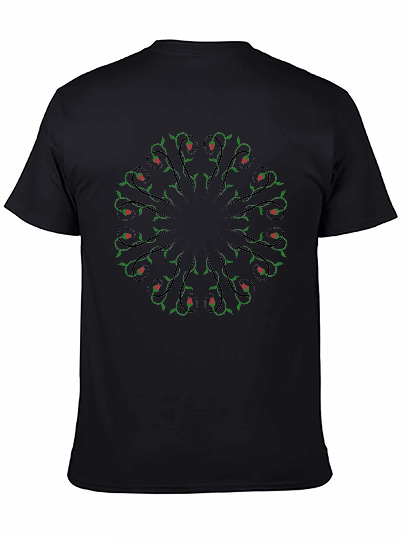 Rose Vines Black Graphic Tee