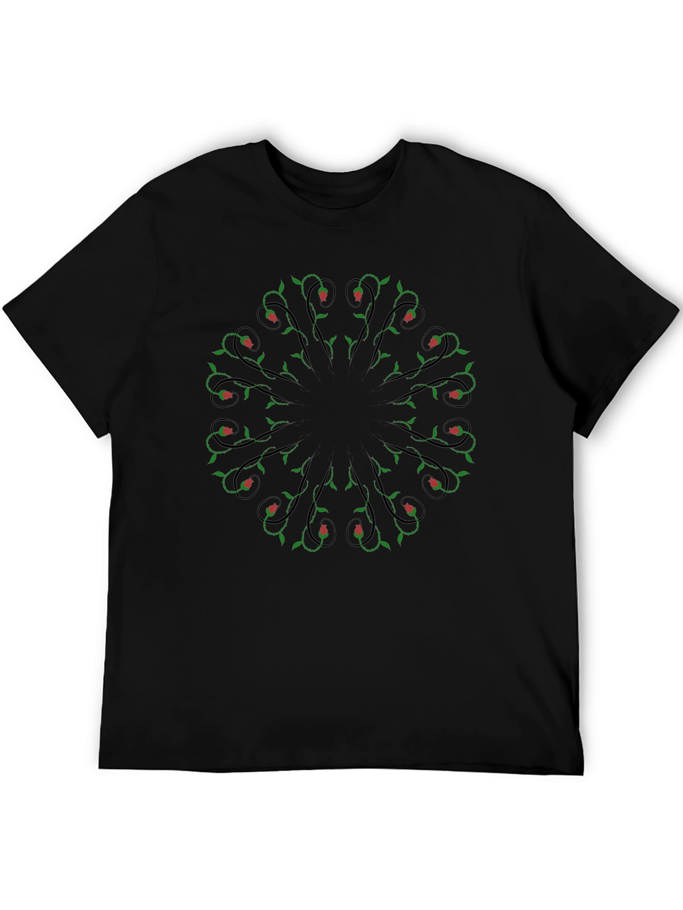 Rose Vines Black Graphic Tee