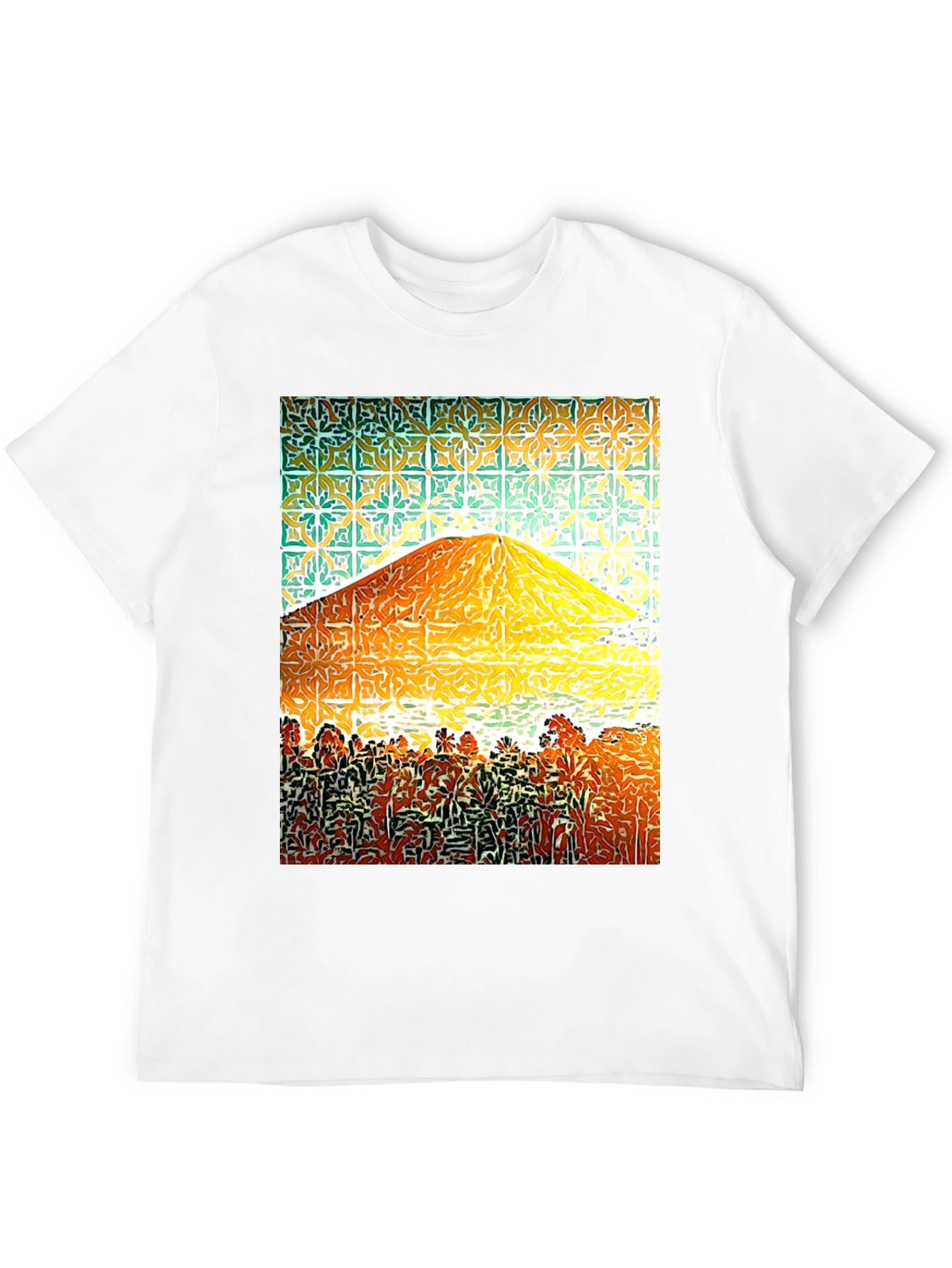 Abstract Mountain Graphic Tee - Mens Black T-Shirt
