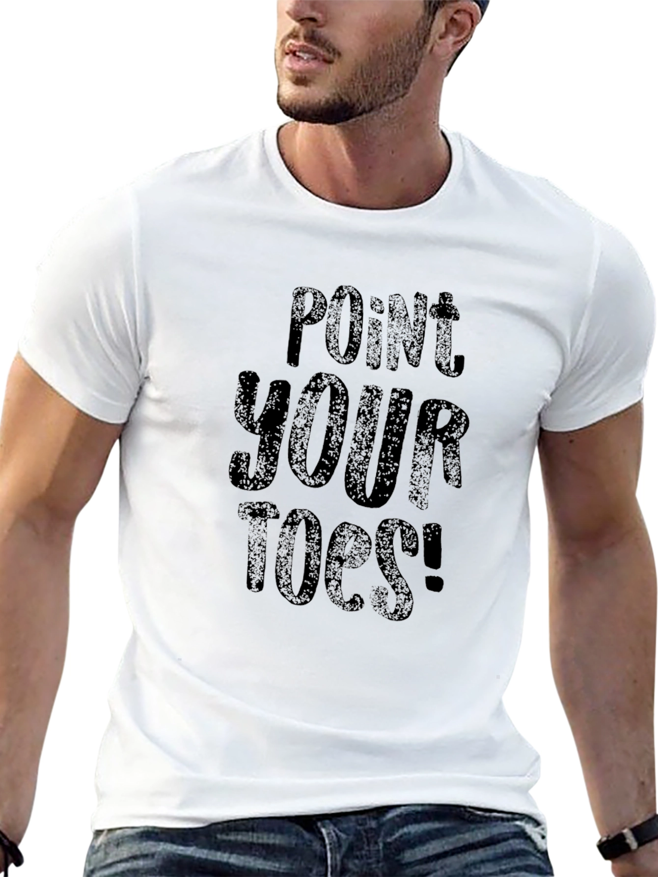 Point Your Toes Black Graphic T-Shirt