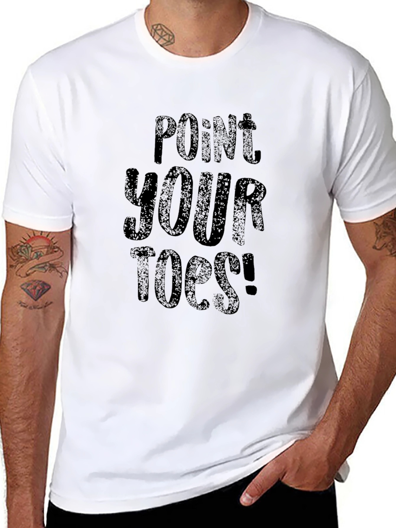 Point Your Toes Black Graphic T-Shirt