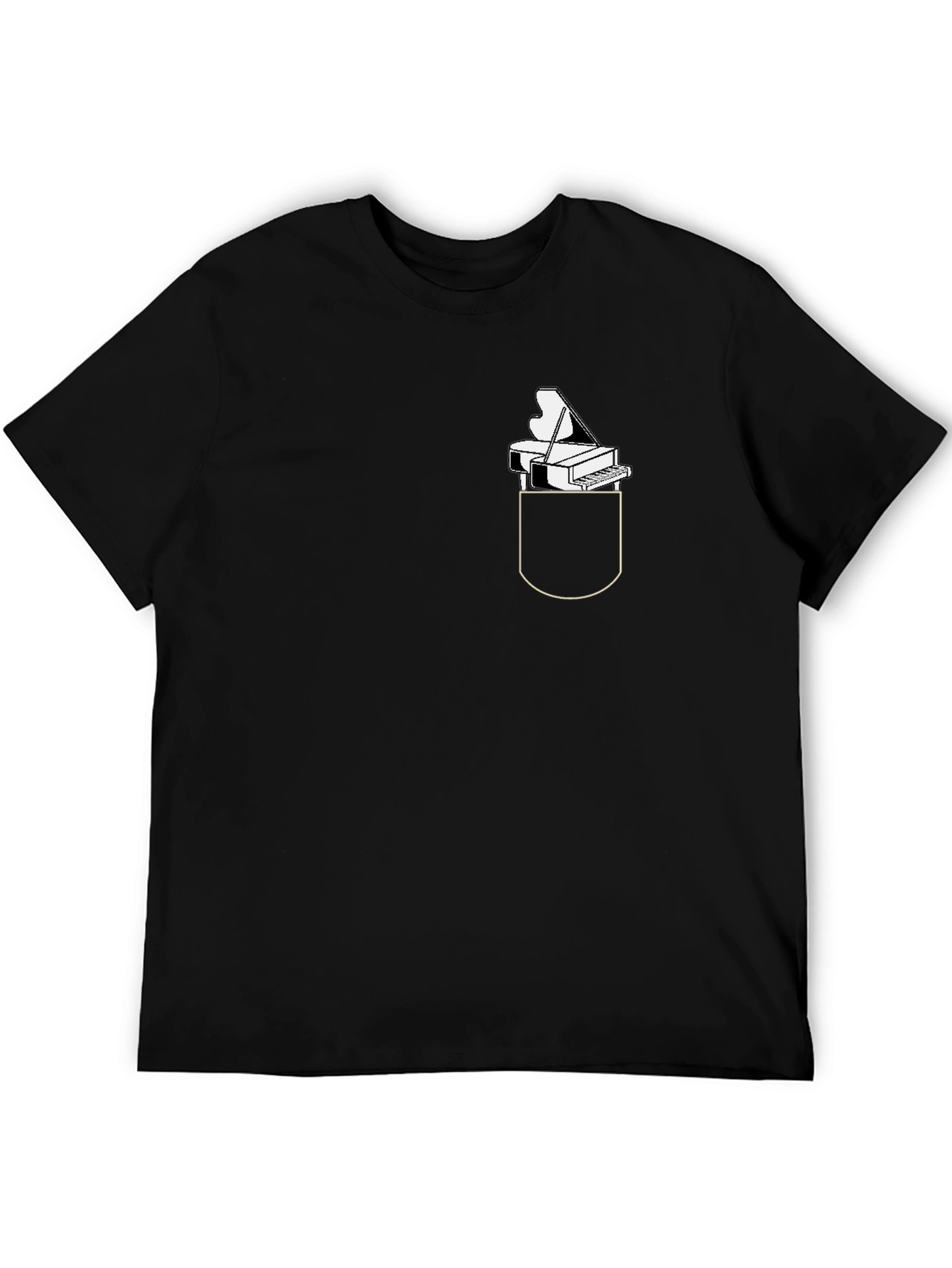 Piano Pocket Graphic Tee - Musician Novelty T-Shirt