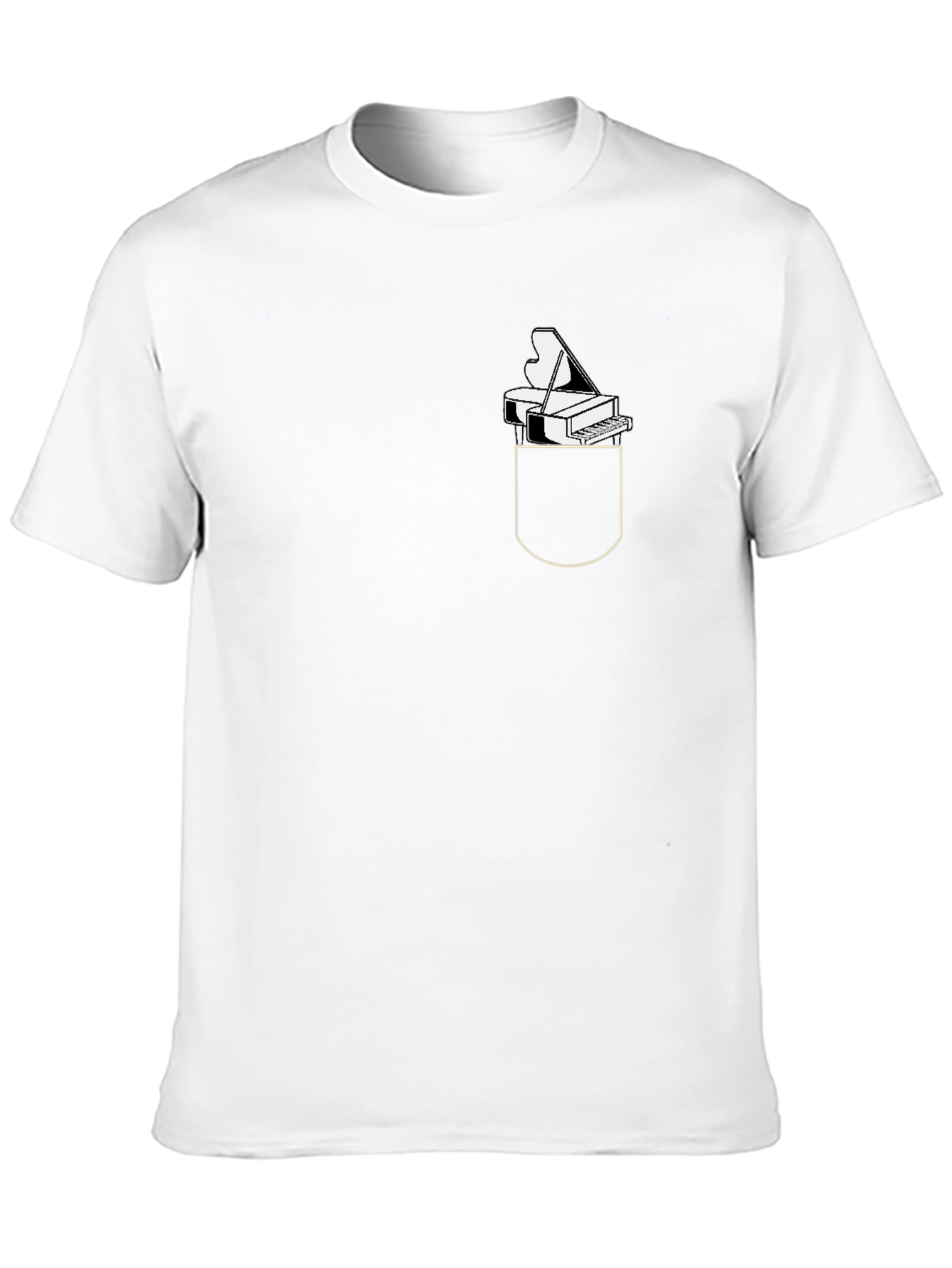 Piano Pocket Graphic Tee - Musician Novelty T-Shirt