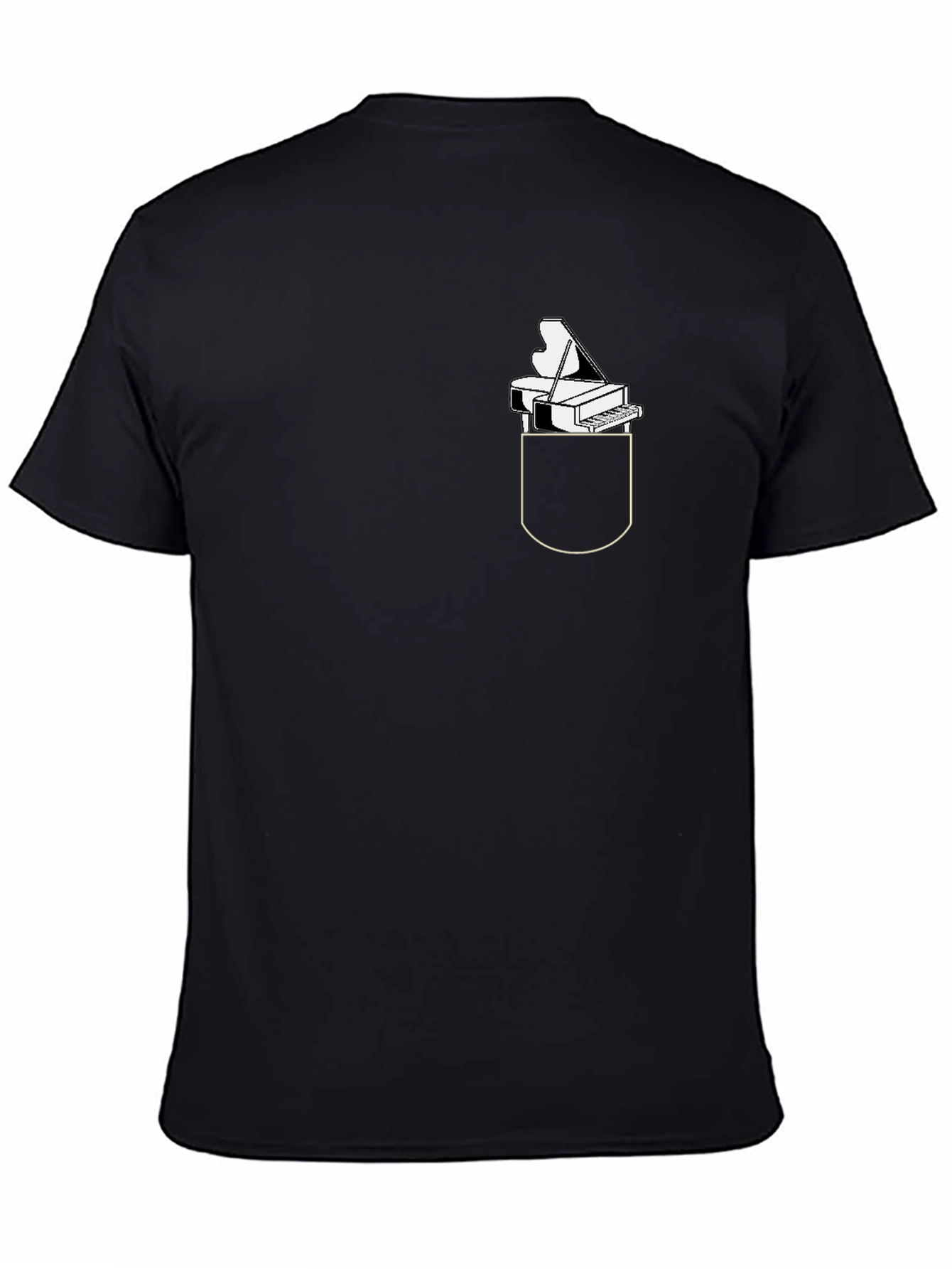 Piano Pocket Graphic Tee - Musician Novelty T-Shirt