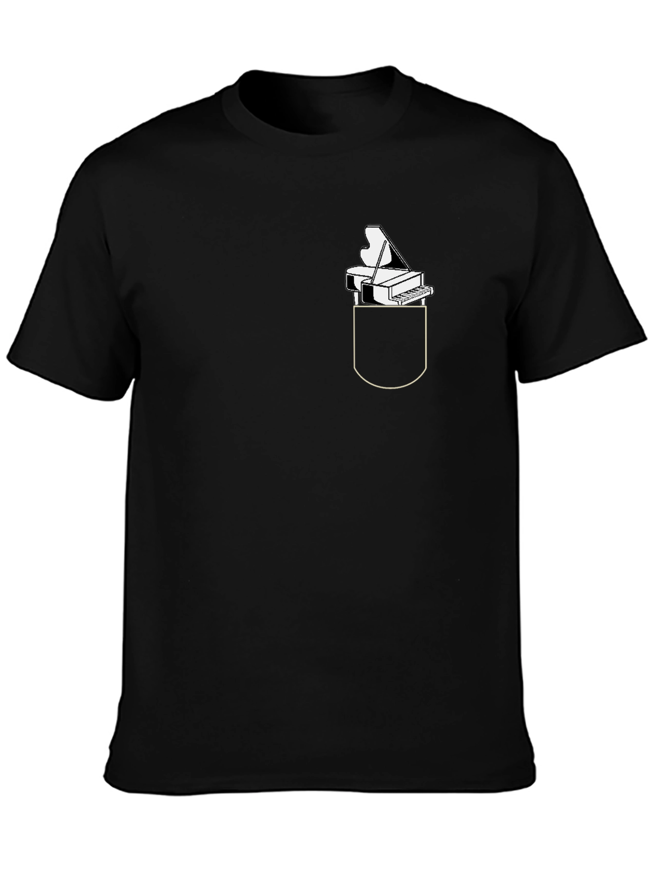 Piano Pocket Graphic Tee - Musician Novelty T-Shirt
