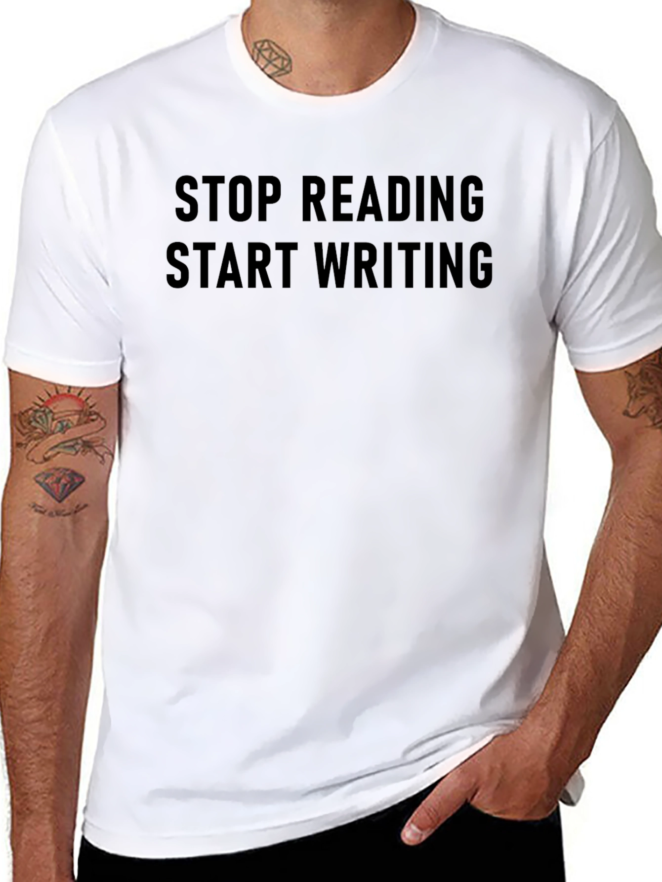 Stop Reading Start Writing Graphic Tee