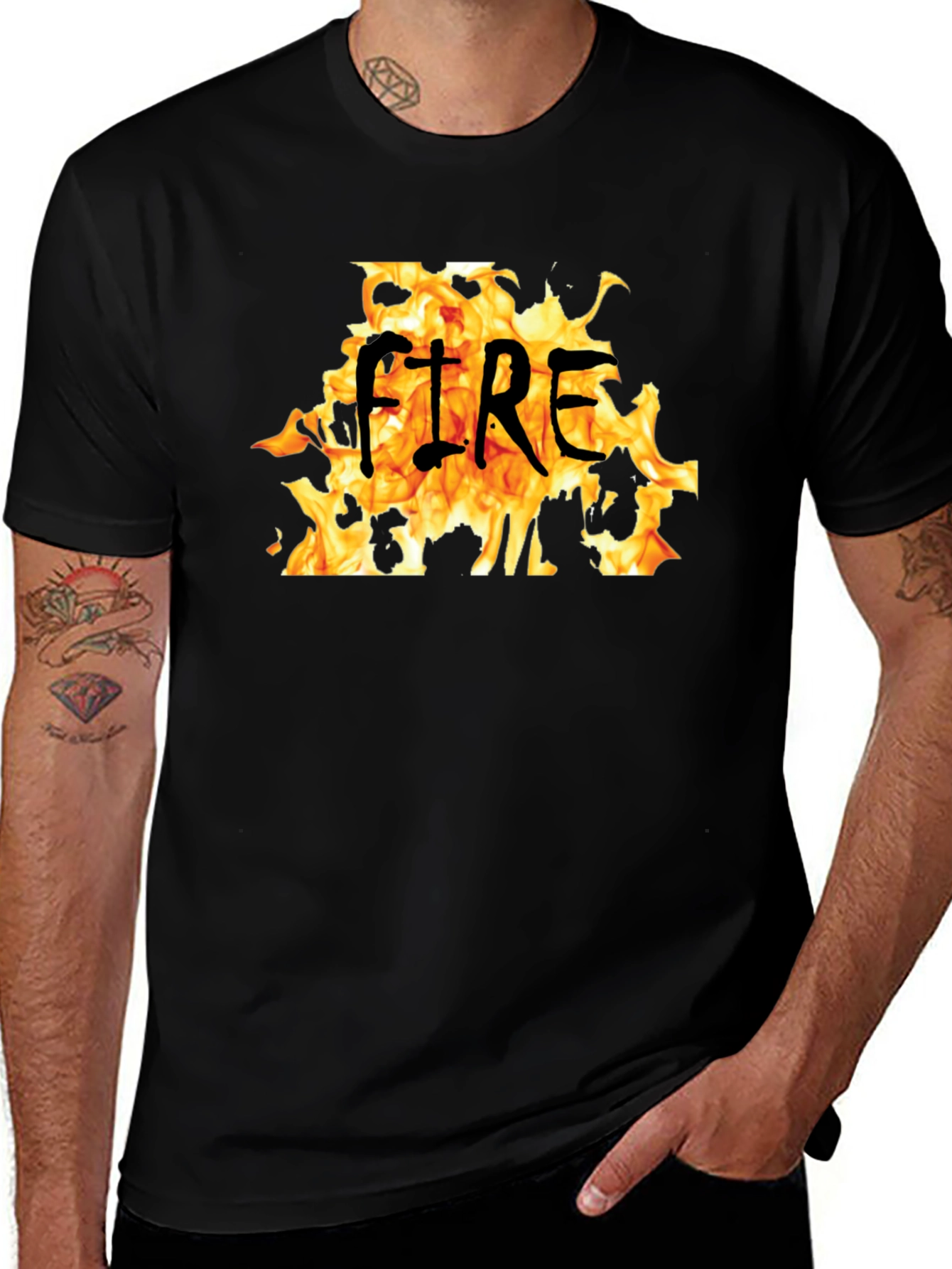 Fire Graphic Black T-Shirt