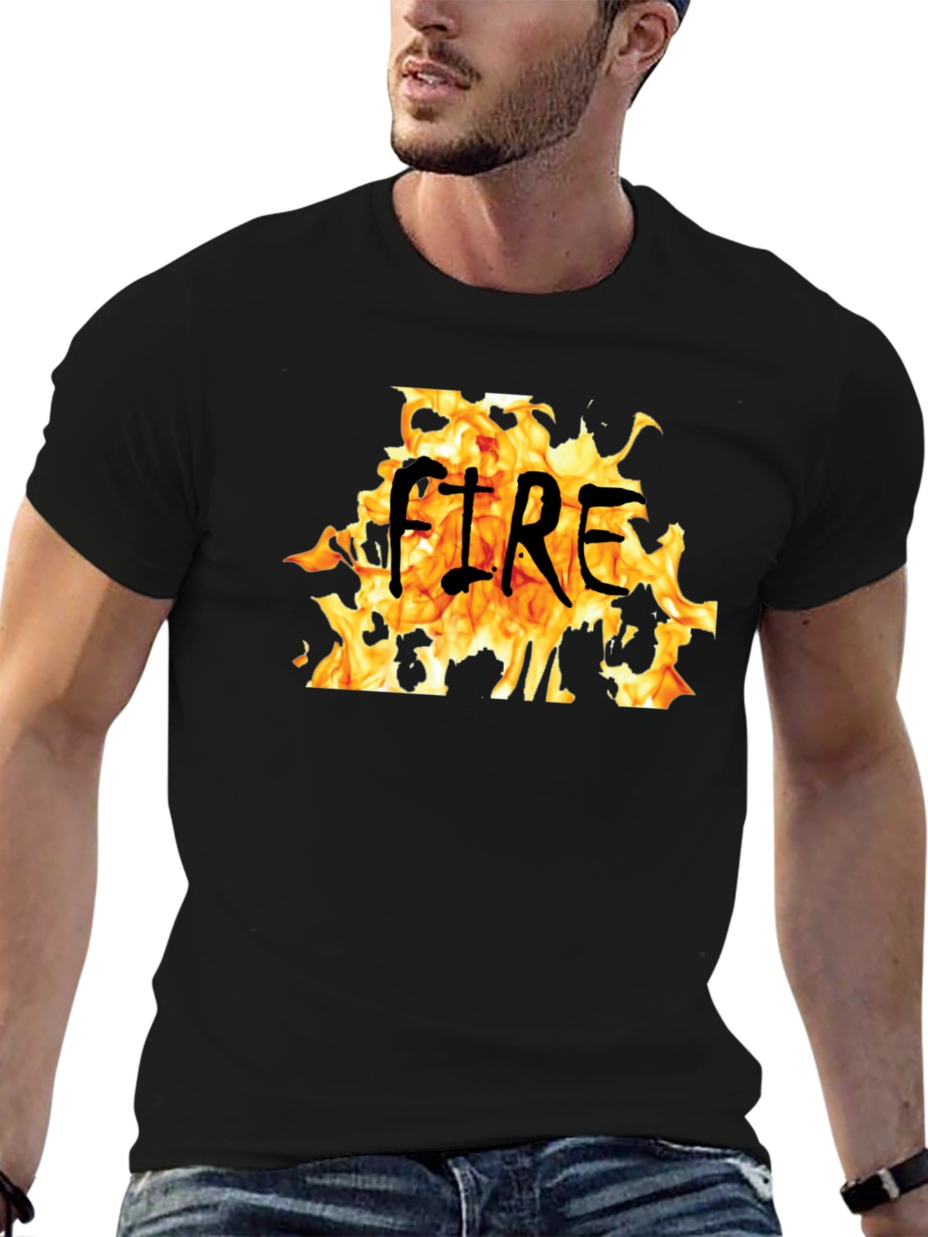 Fire Graphic Black T-Shirt