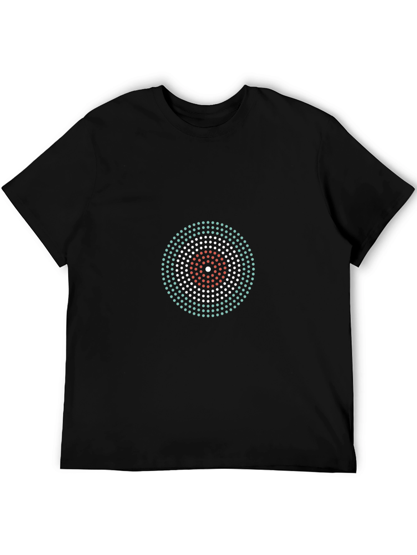 Modern Circle Pattern Tee - Stylish Black Cotton T-Shirt