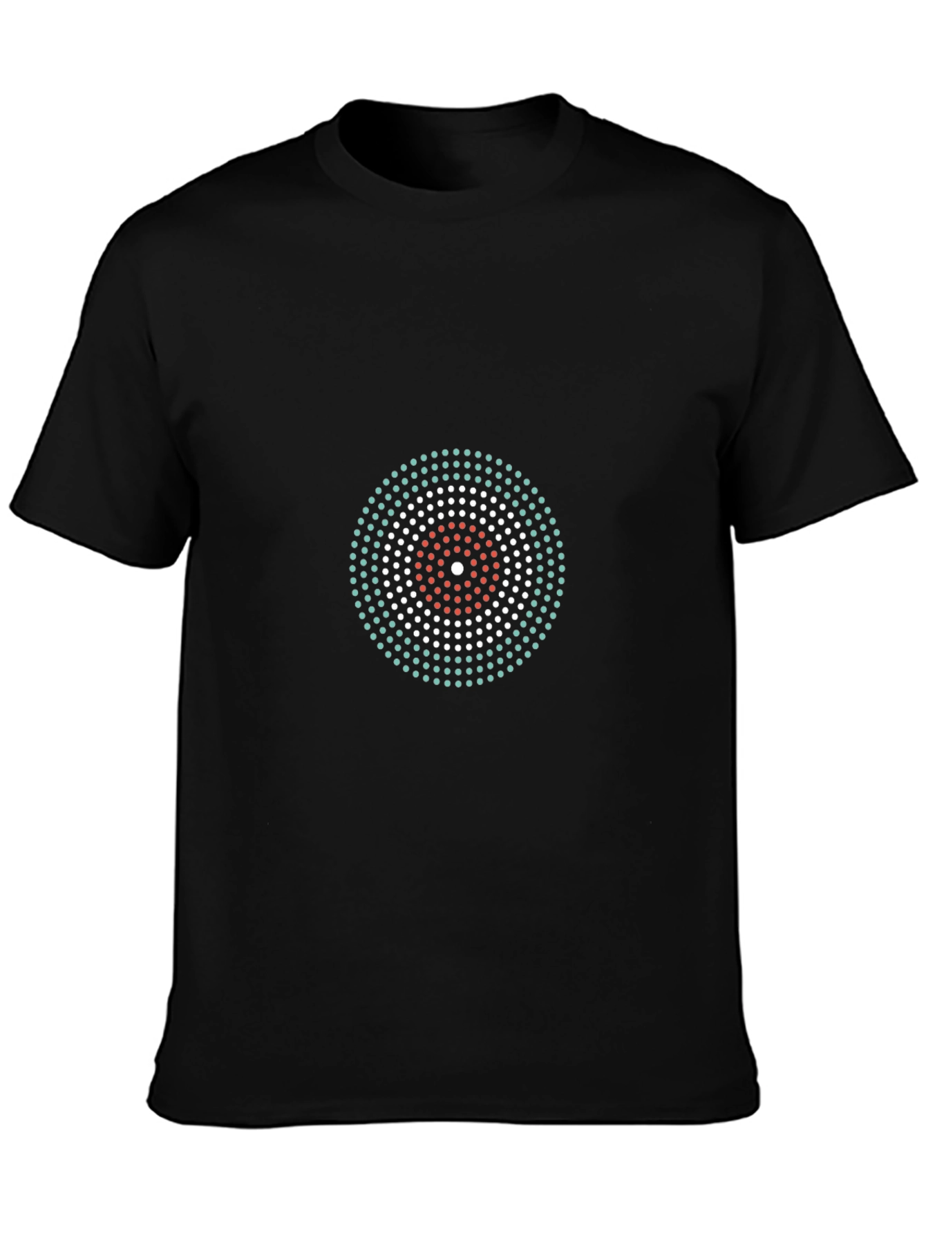 Modern Circle Pattern Tee - Stylish Black Cotton T-Shirt