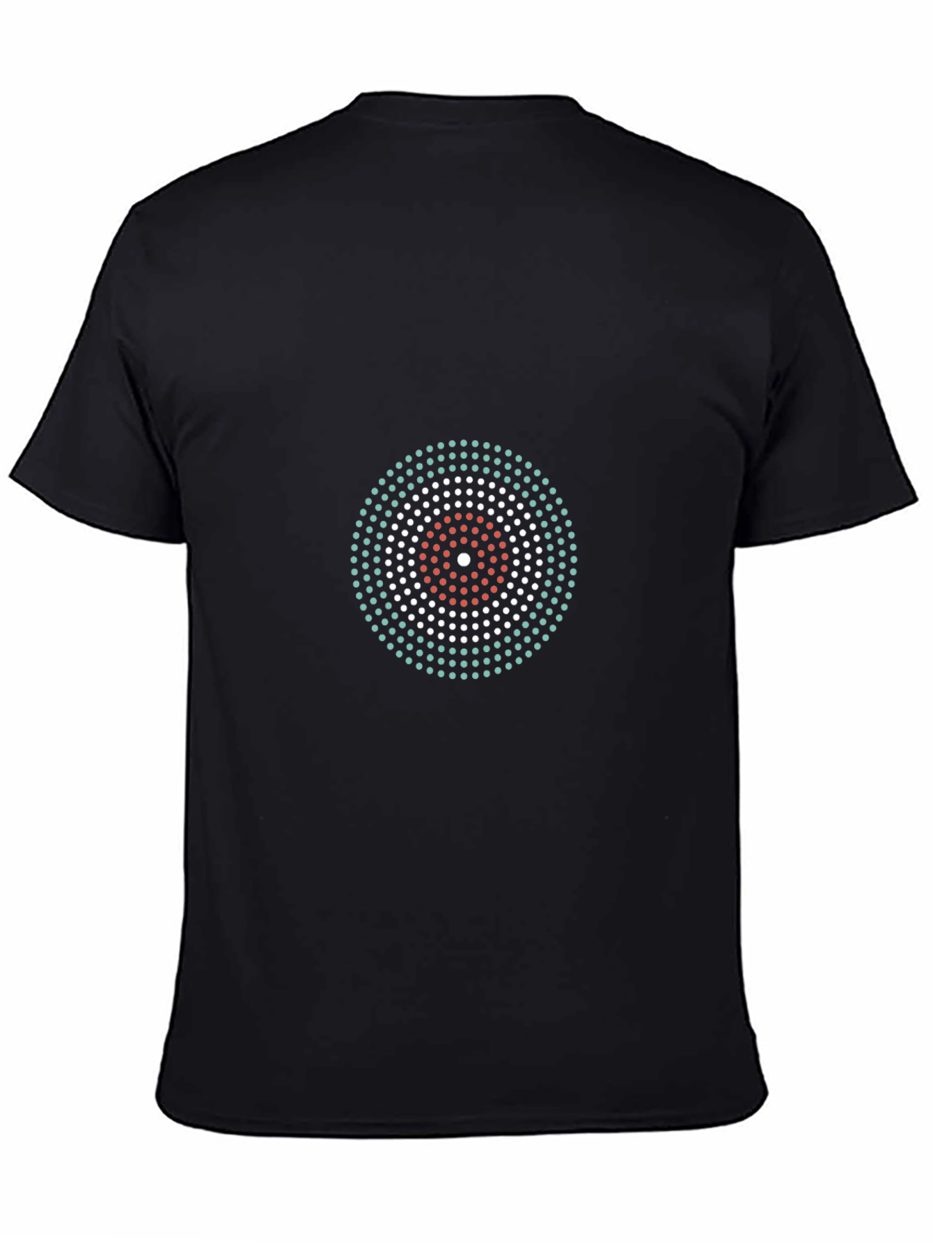 Modern Circle Pattern Tee - Stylish Black Cotton T-Shirt