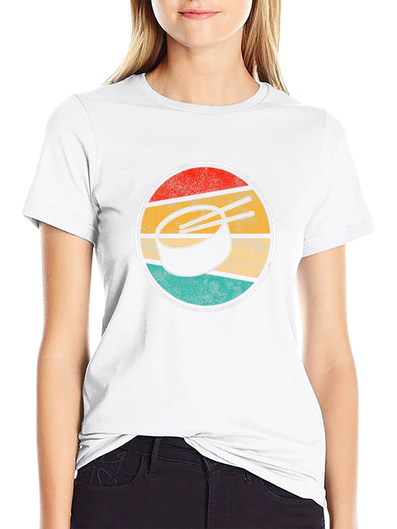 Retro Sunset Hockey Puck Graphic Tee