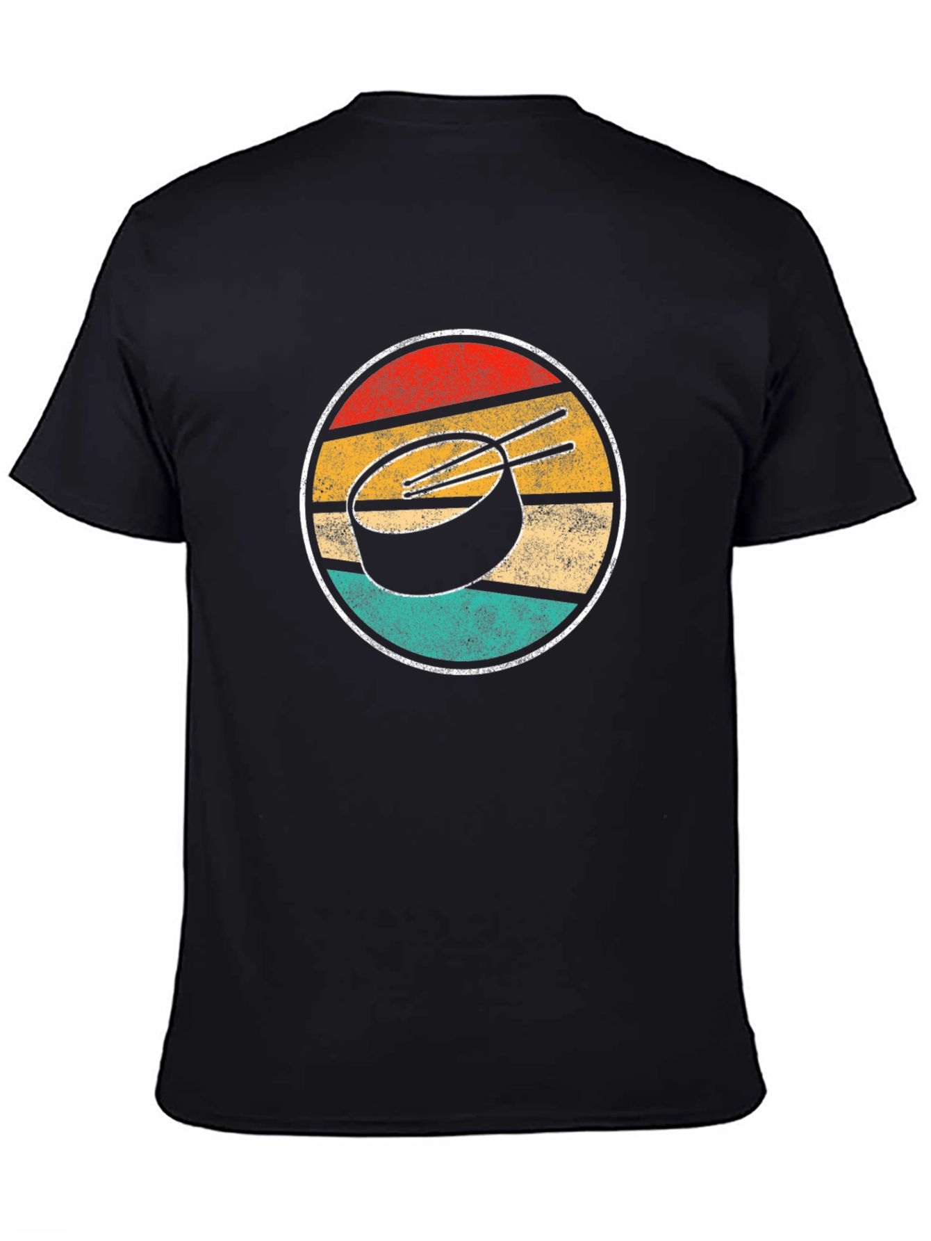 Retro Sunset Hockey Puck Graphic Tee