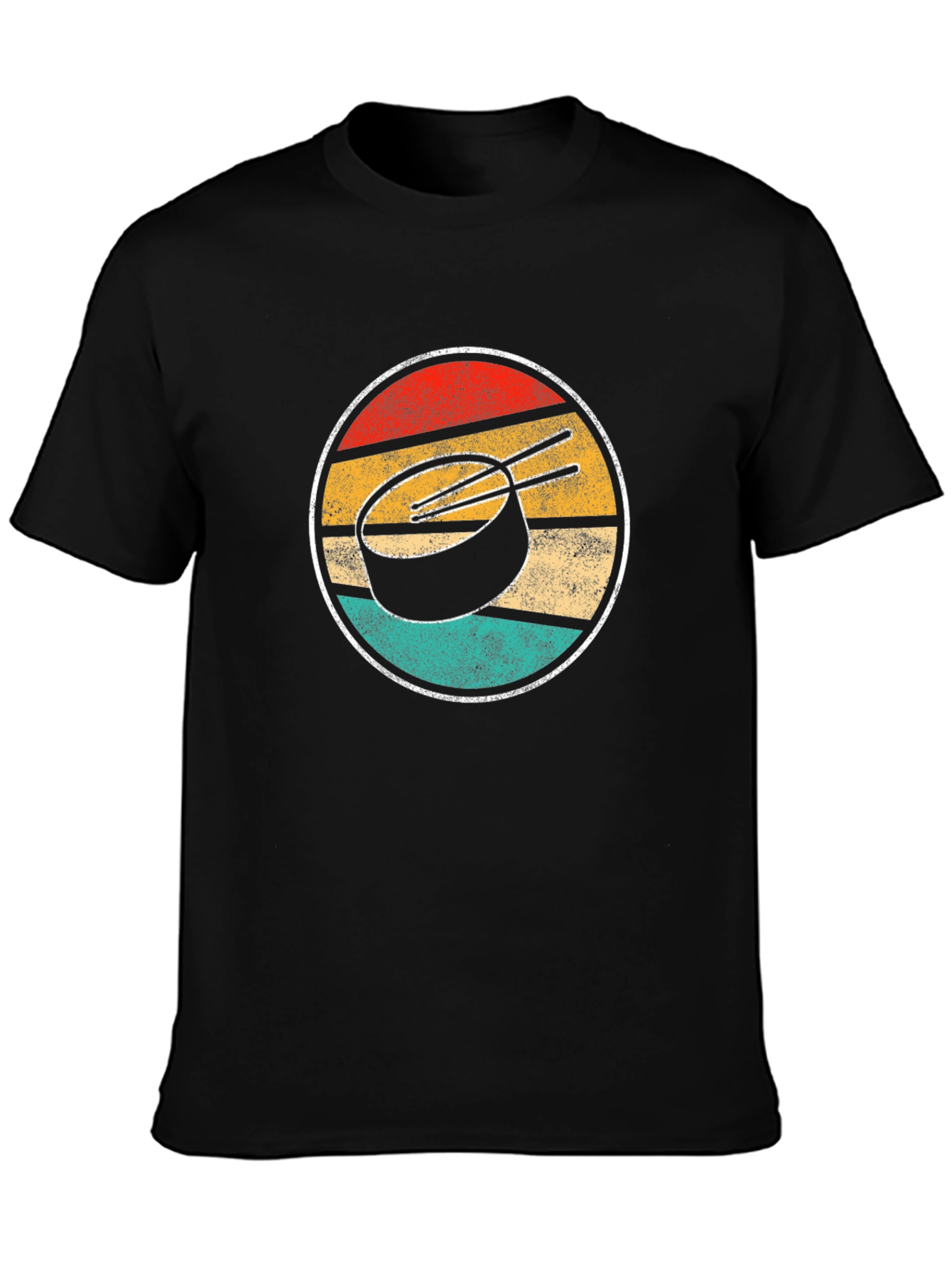 Retro Sunset Hockey Puck Graphic Tee