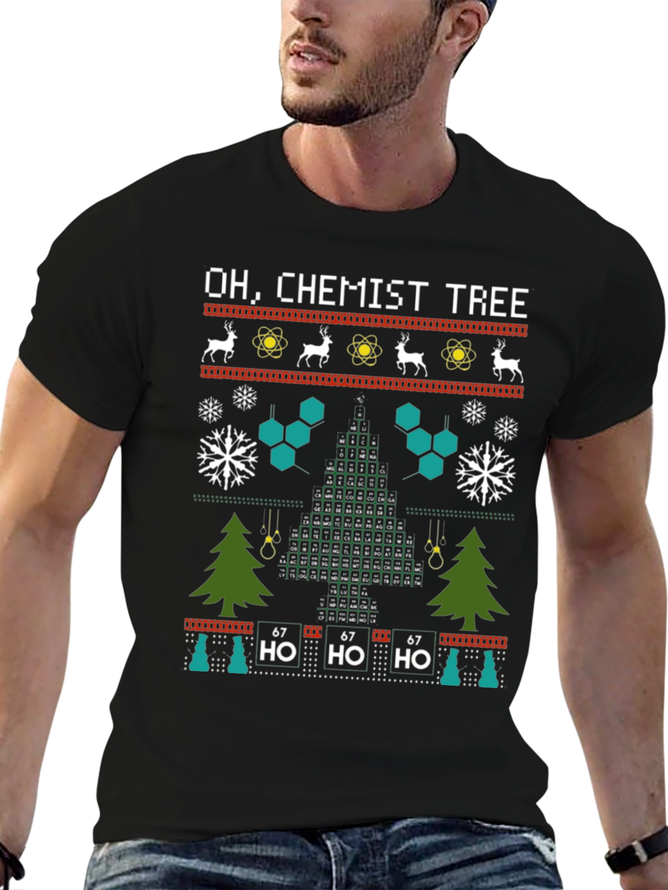 Oh Chemist Tree Ugly Christmas T-Shirt