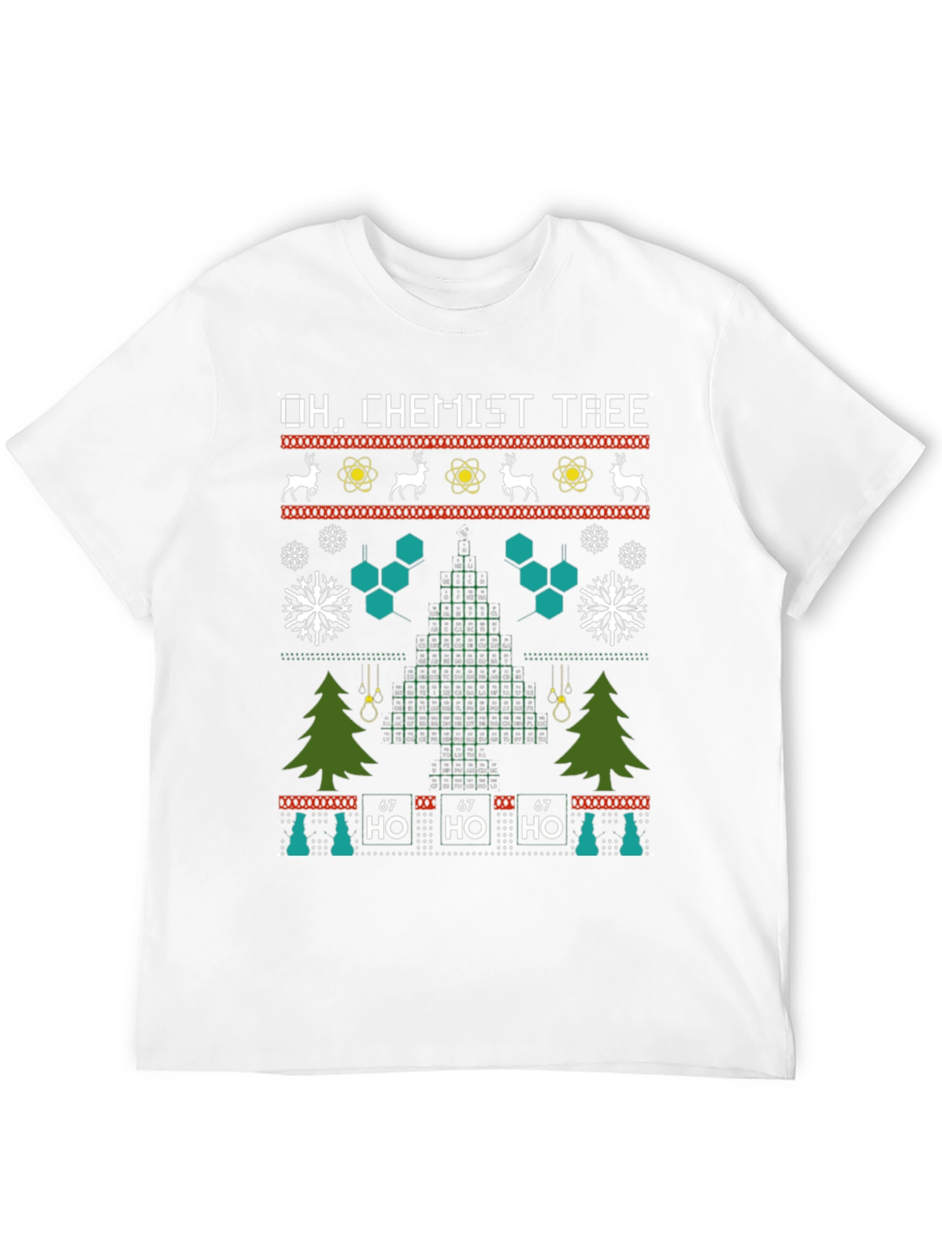 Oh Chemist Tree Ugly Christmas T-Shirt