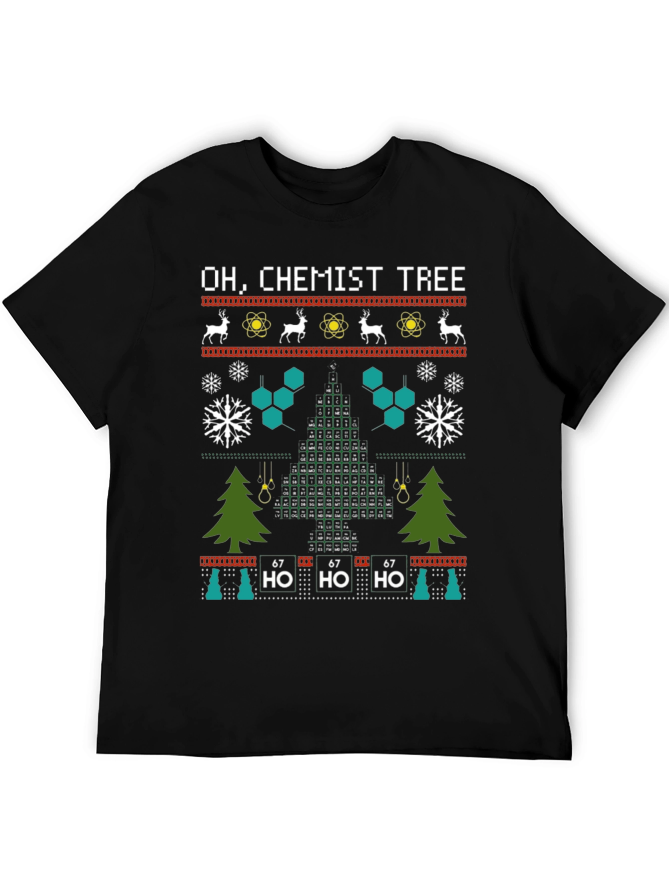 Oh Chemist Tree Ugly Christmas T-Shirt