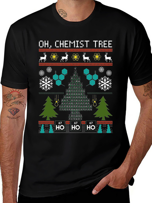 Oh Chemist Tree Ugly Christmas T-Shirt