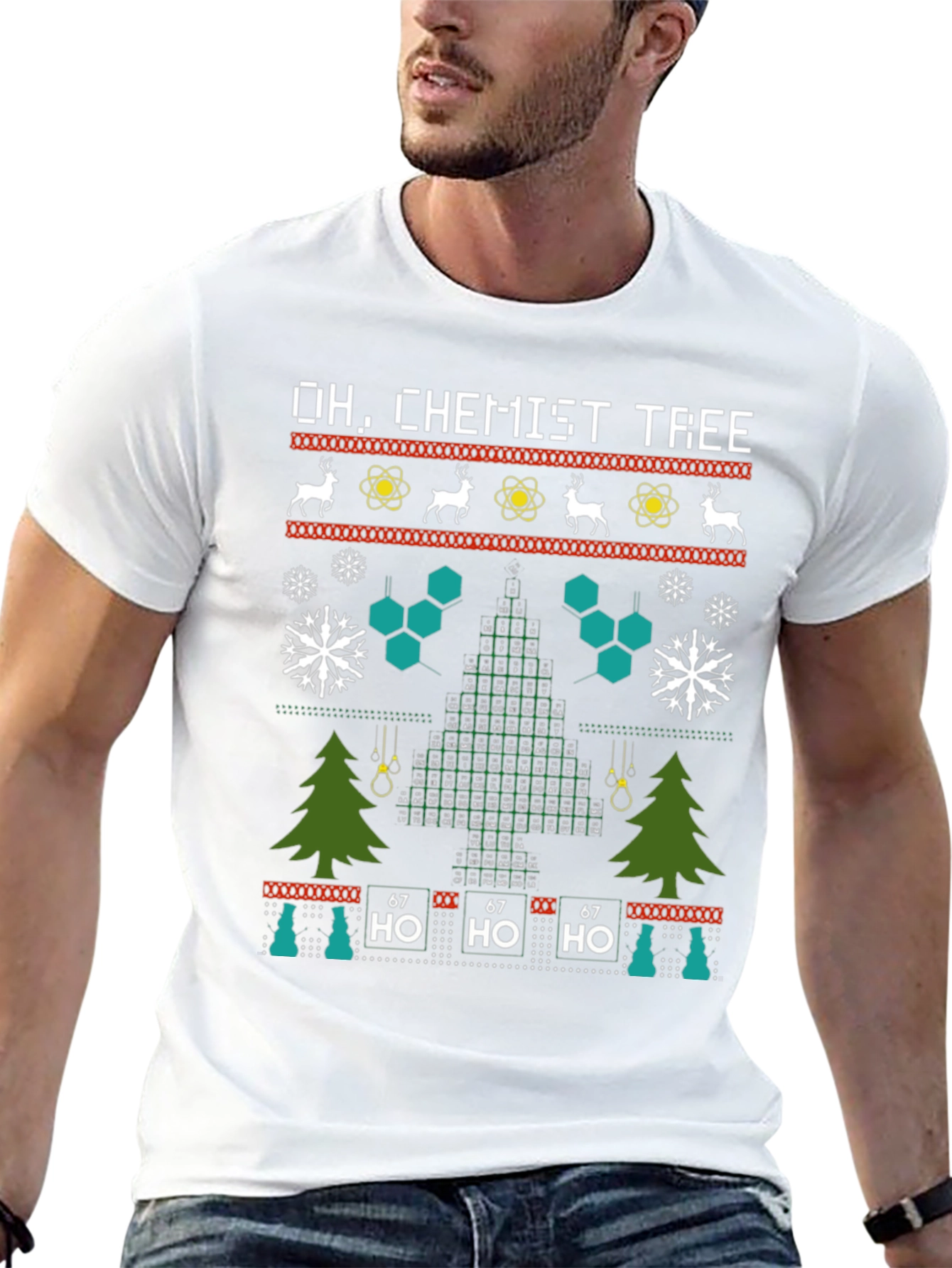 Oh Chemist Tree Ugly Christmas T-Shirt