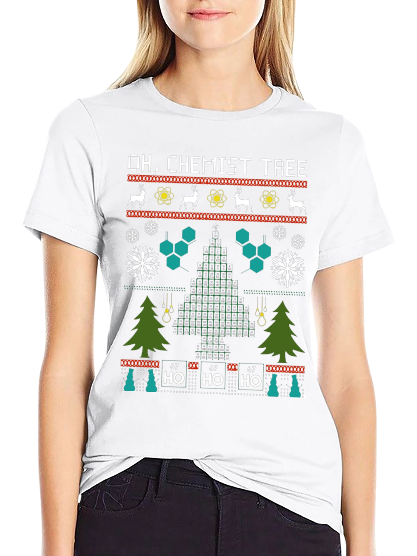 Oh Chemist Tree Ugly Christmas T-Shirt