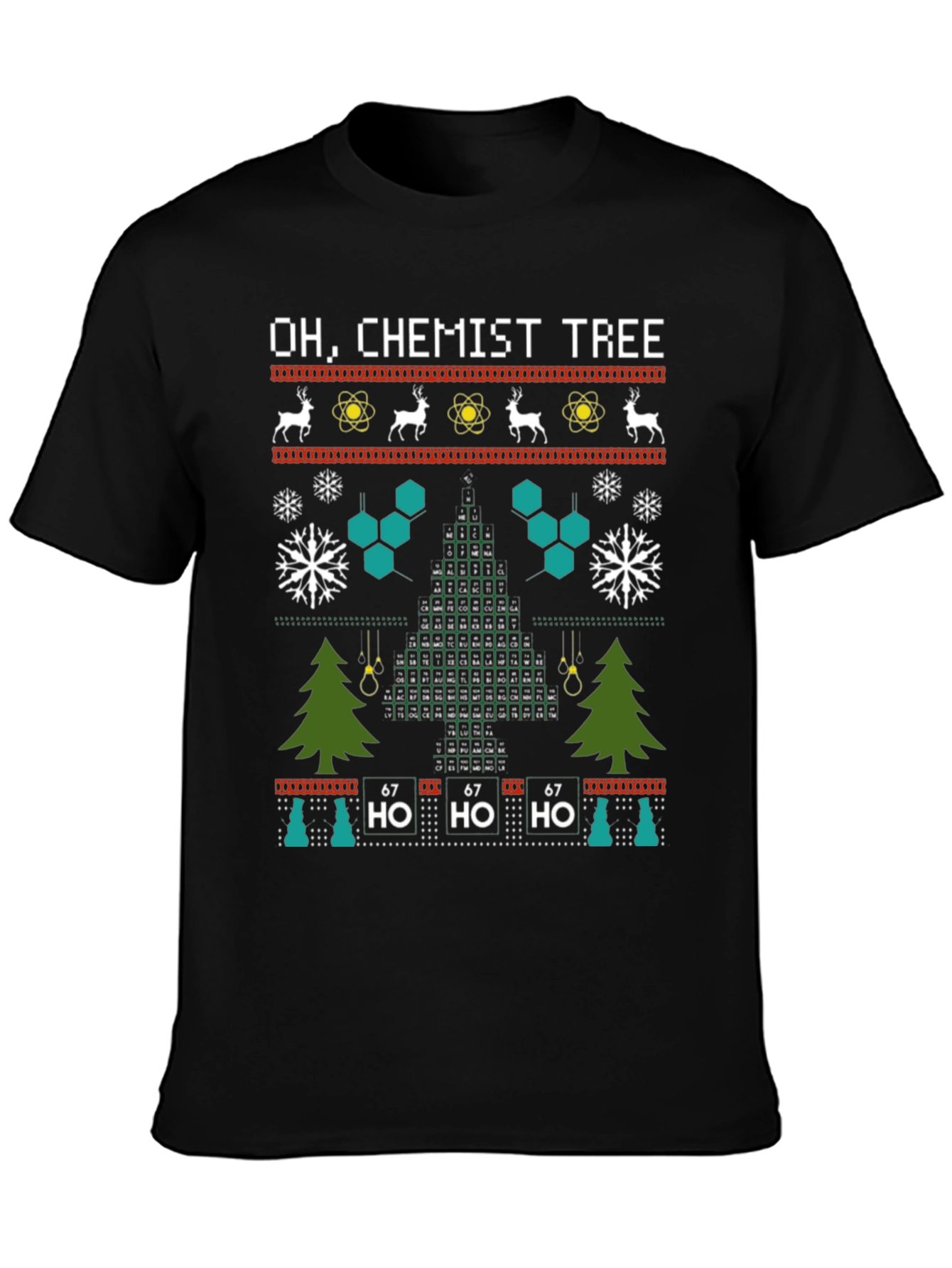 Oh Chemist Tree Ugly Christmas T-Shirt