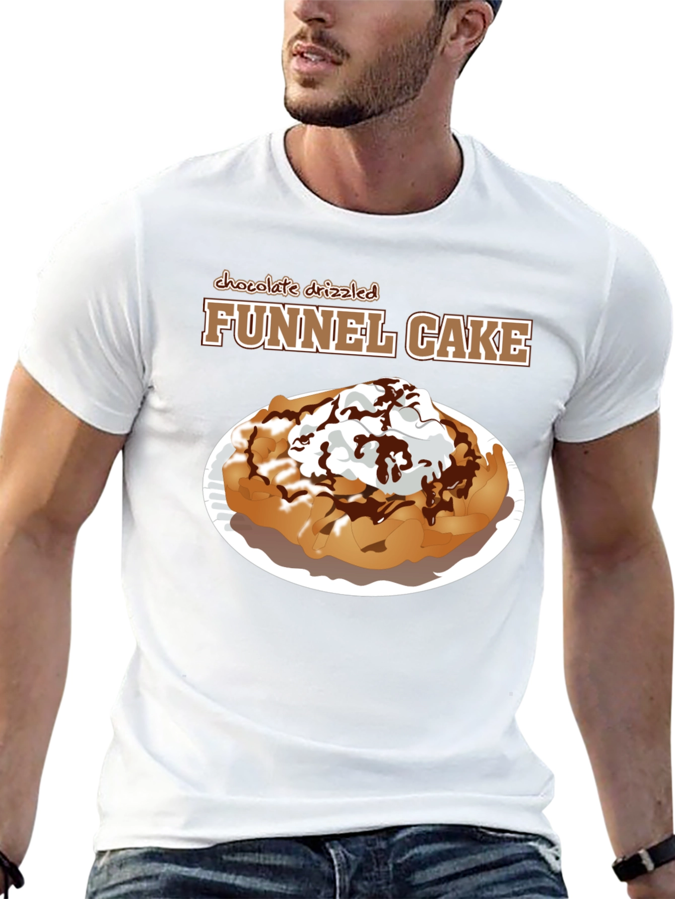 Funnel Cake T-Shirt: Chocolate Drizzled Tee
