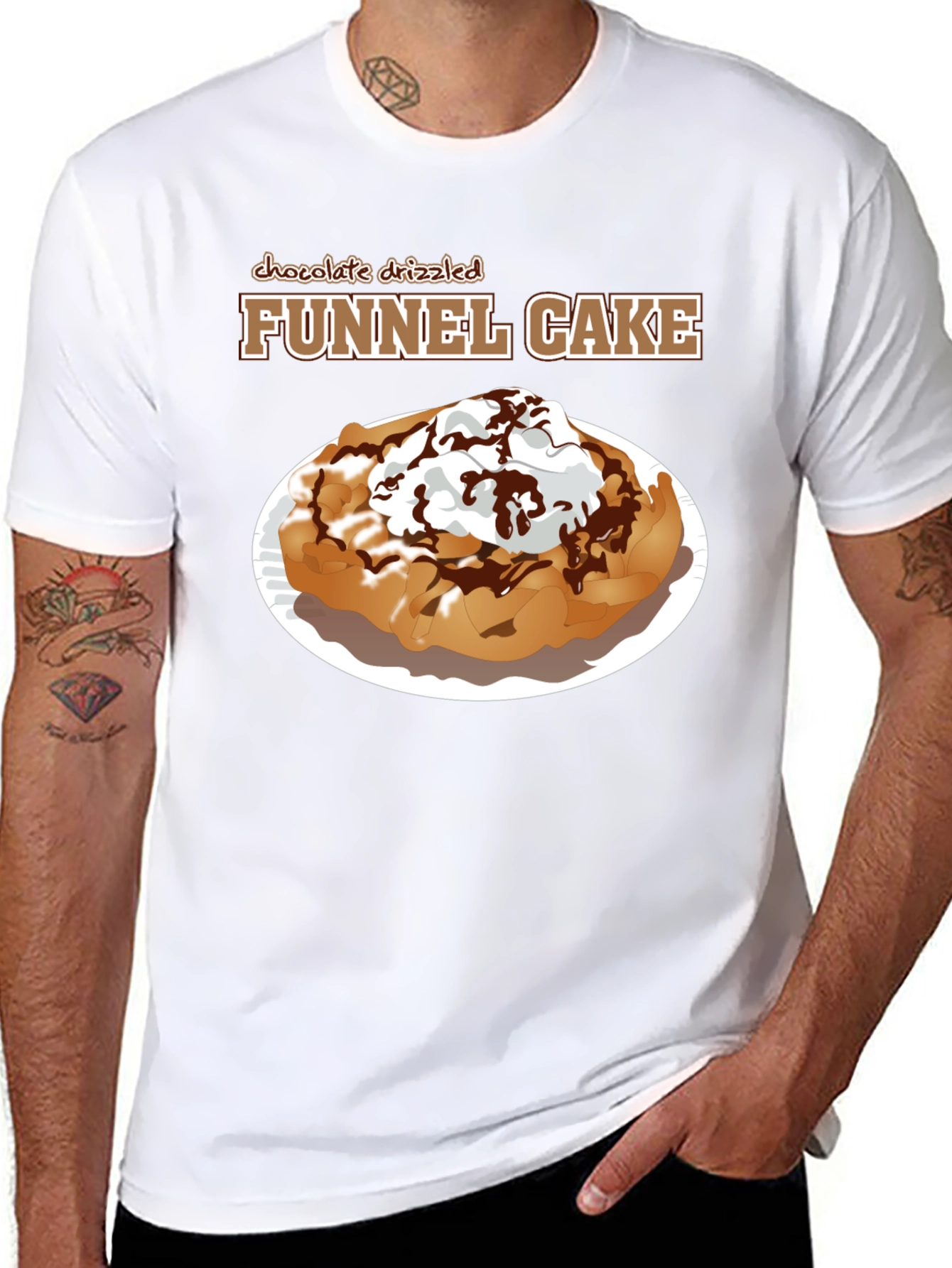 Funnel Cake T-Shirt: Chocolate Drizzled Tee