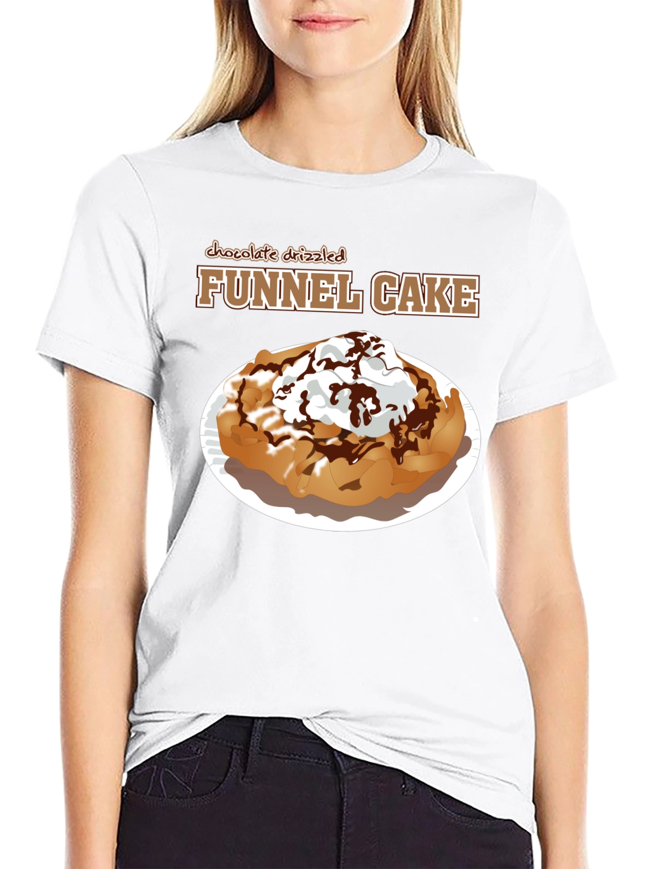 Funnel Cake T-Shirt: Chocolate Drizzled Tee