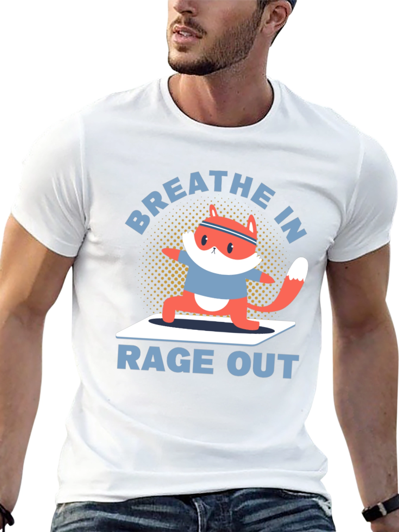 Yoga Fox Graphic Tee - Breathe In Rage Out!