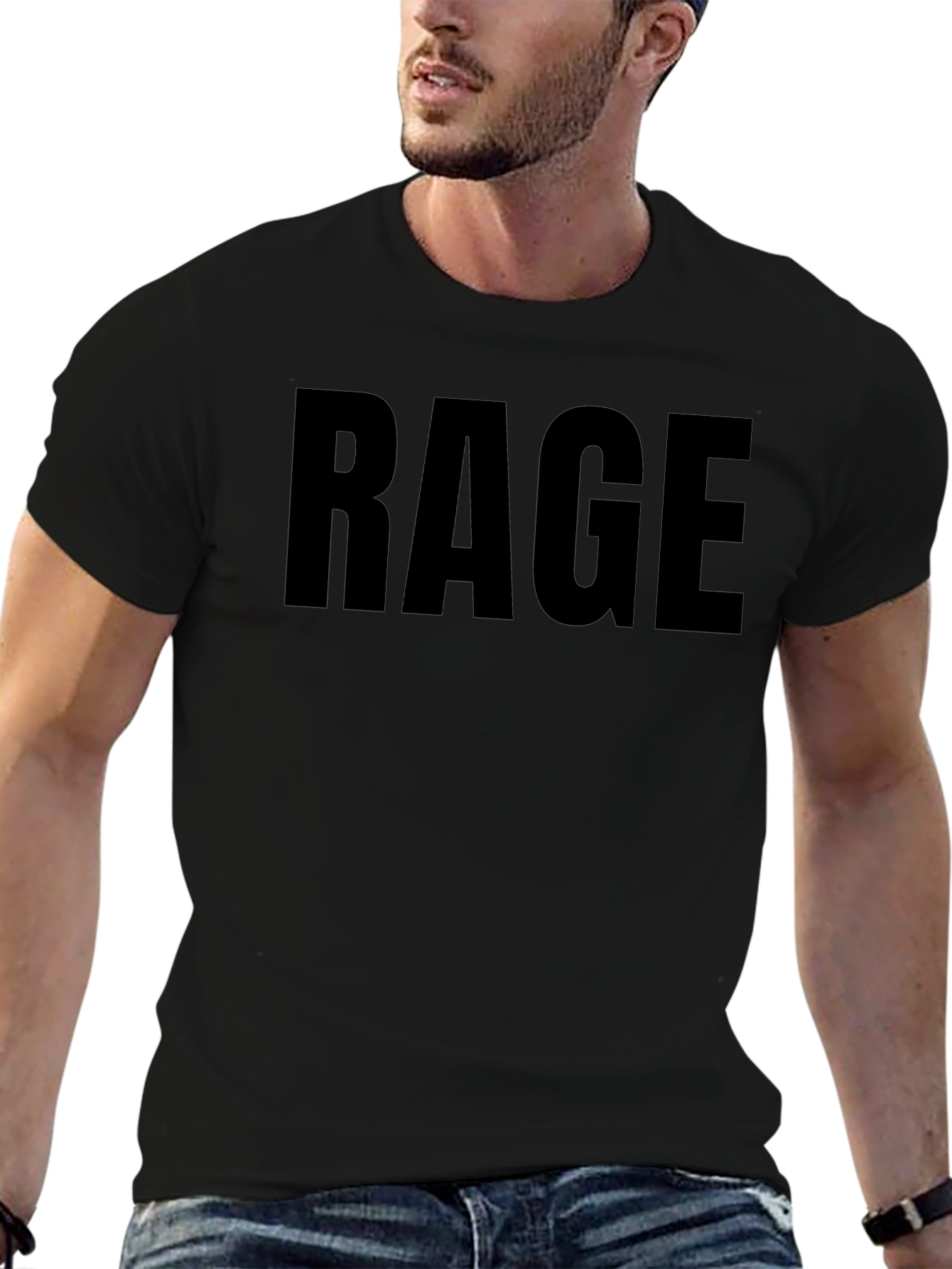 Rage Graphic Tee - Mens Black Casual Shirt