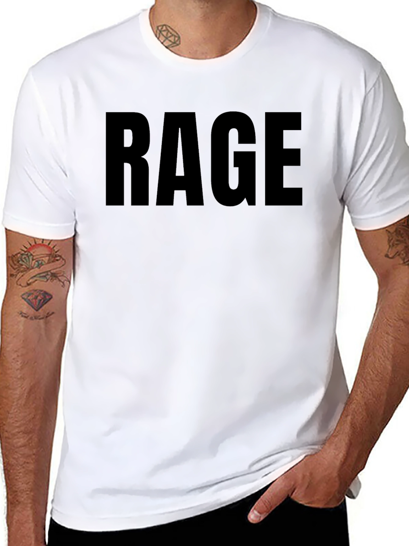 Rage Graphic Tee - Mens Black Casual Shirt