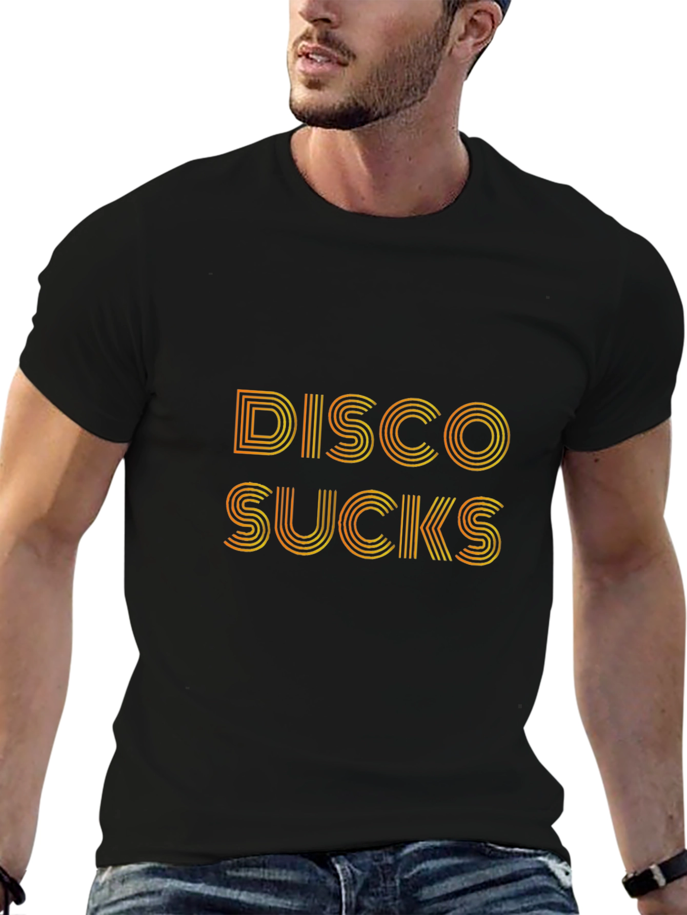 Disco Sucks Retro Graphic Tee - Black T-Shirt