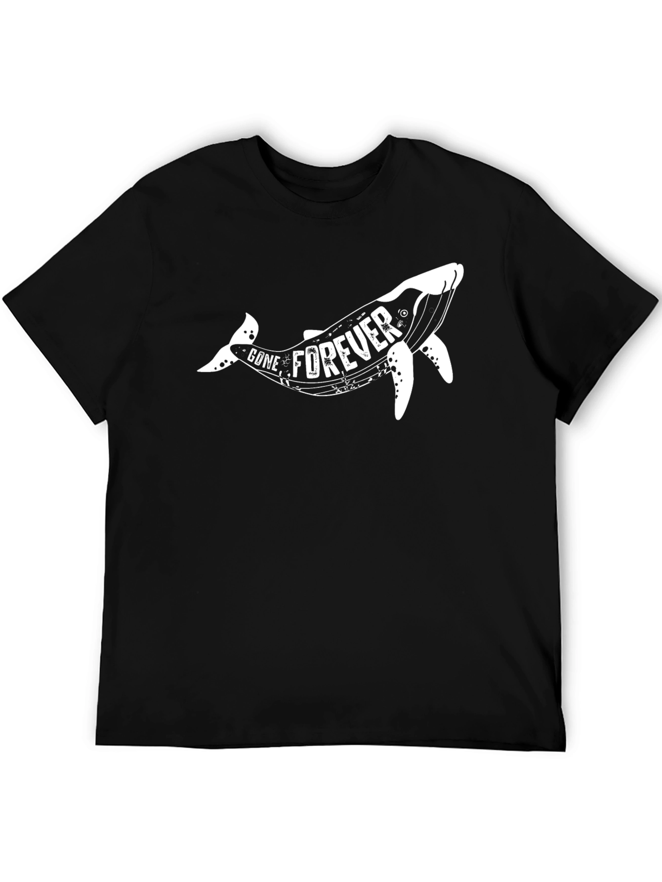 Gone Forever Whale Graphic Black T-Shirt