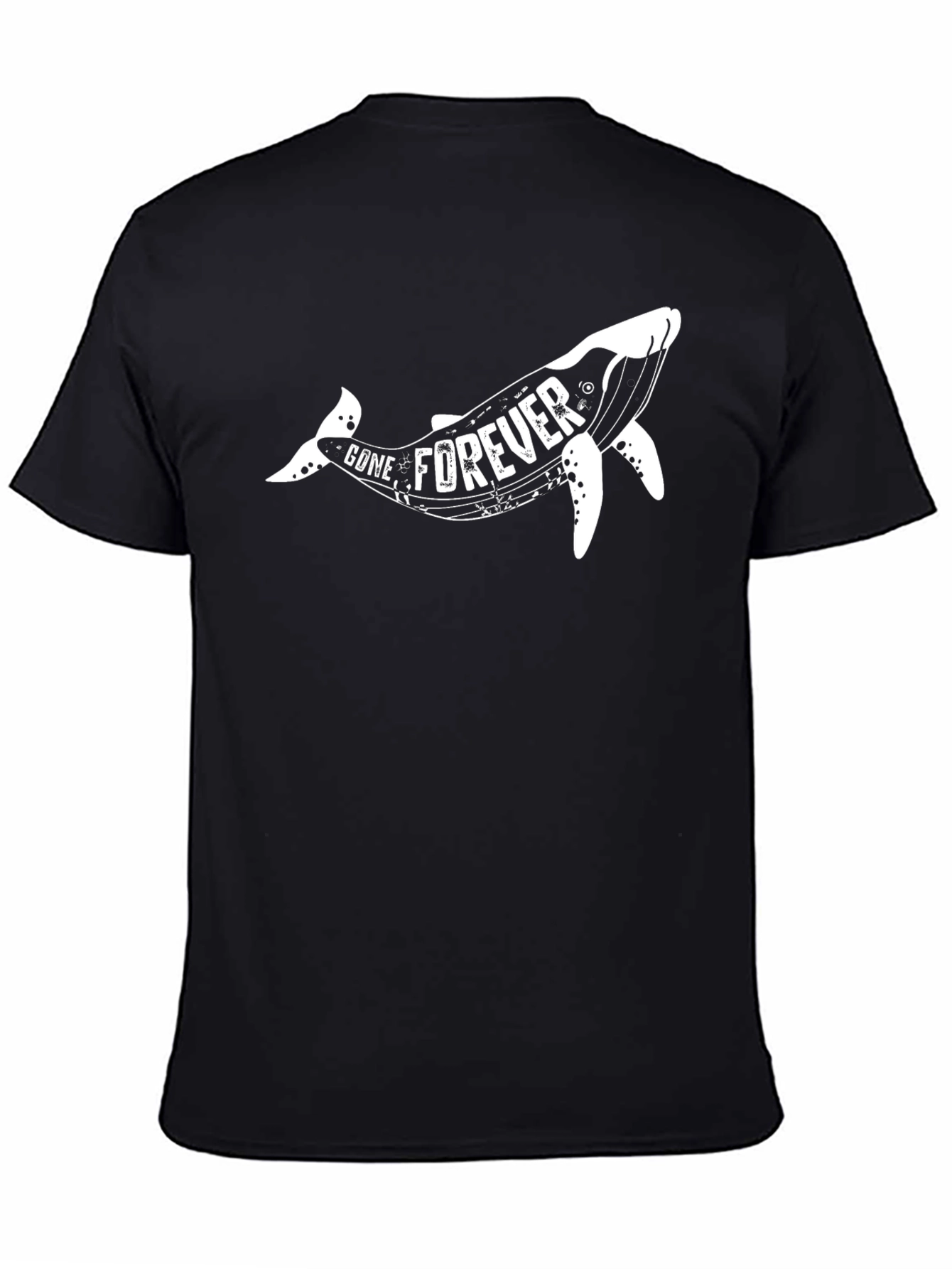 Gone Forever Whale Graphic Black T-Shirt