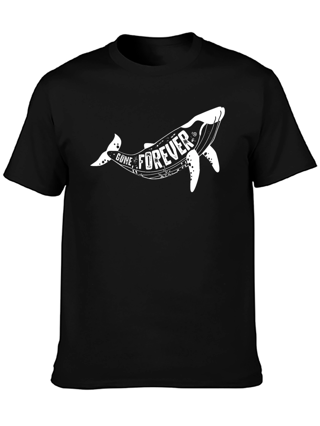 Gone Forever Whale Graphic Black T-Shirt