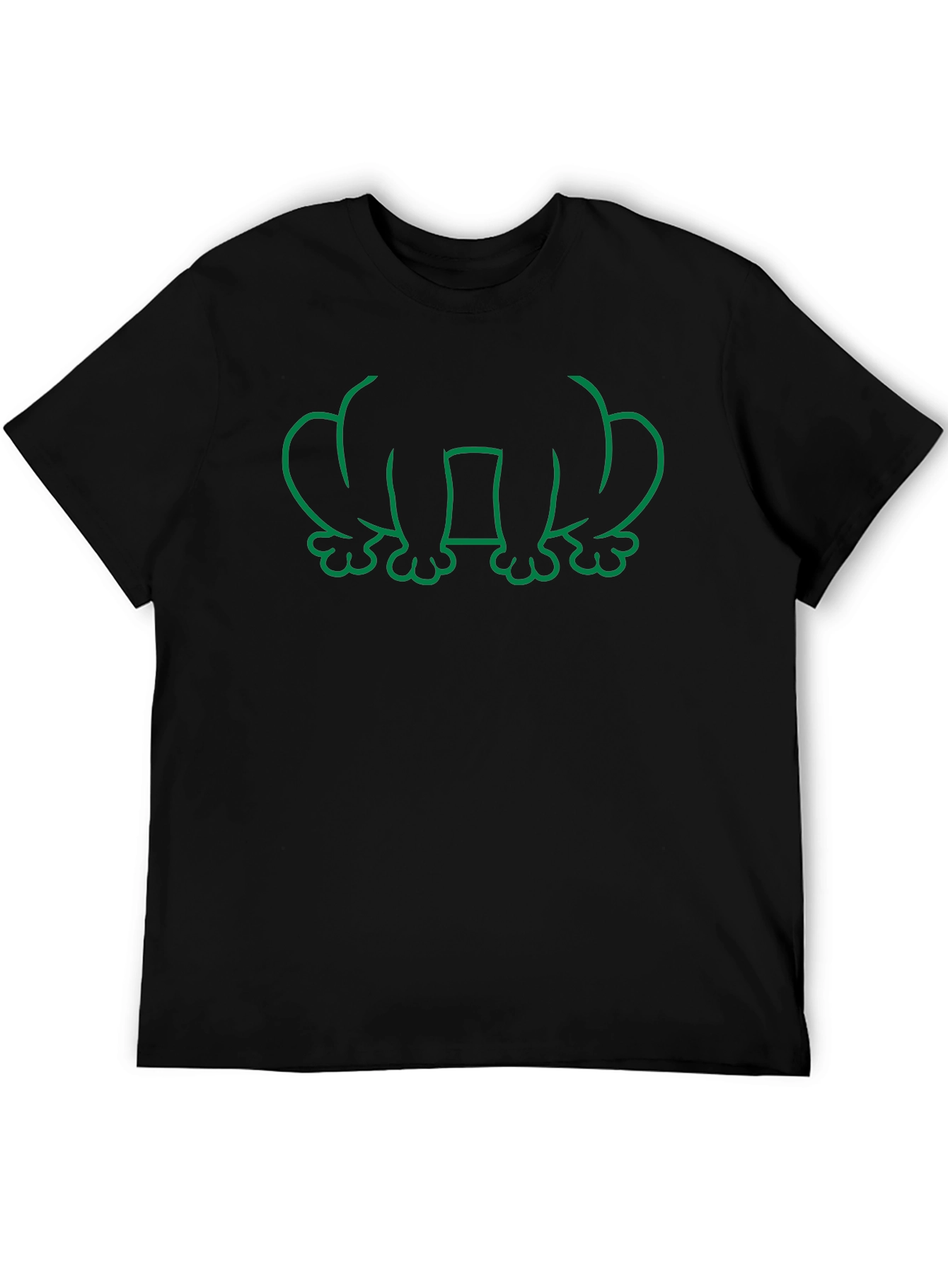 Frog Outline Graphic Tee - Black Cotton T-Shirt