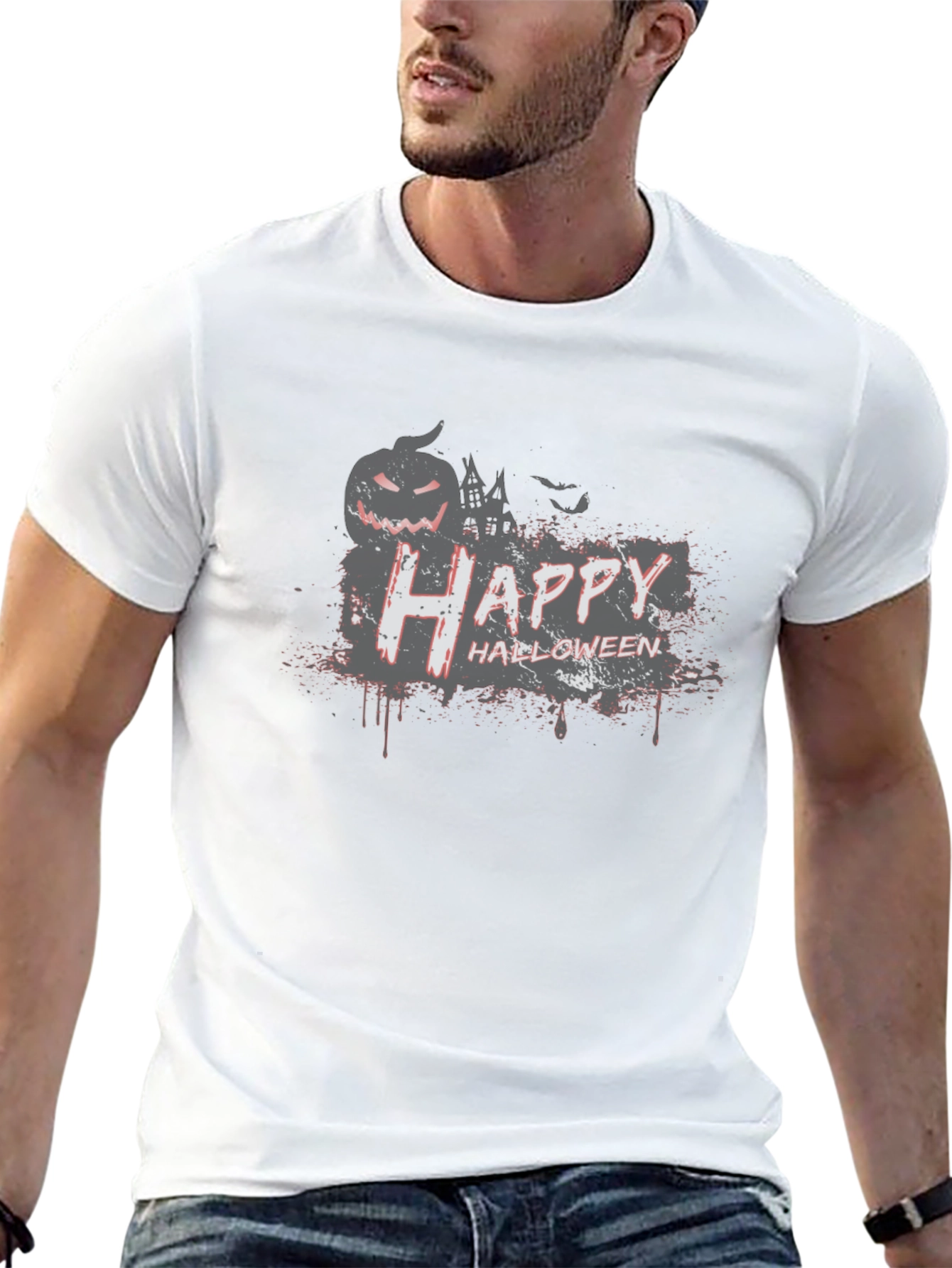 Spooky Happy Halloween Black Graphic Tee