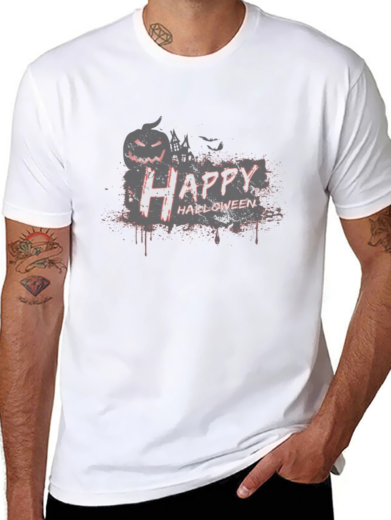 Spooky Happy Halloween Black Graphic Tee
